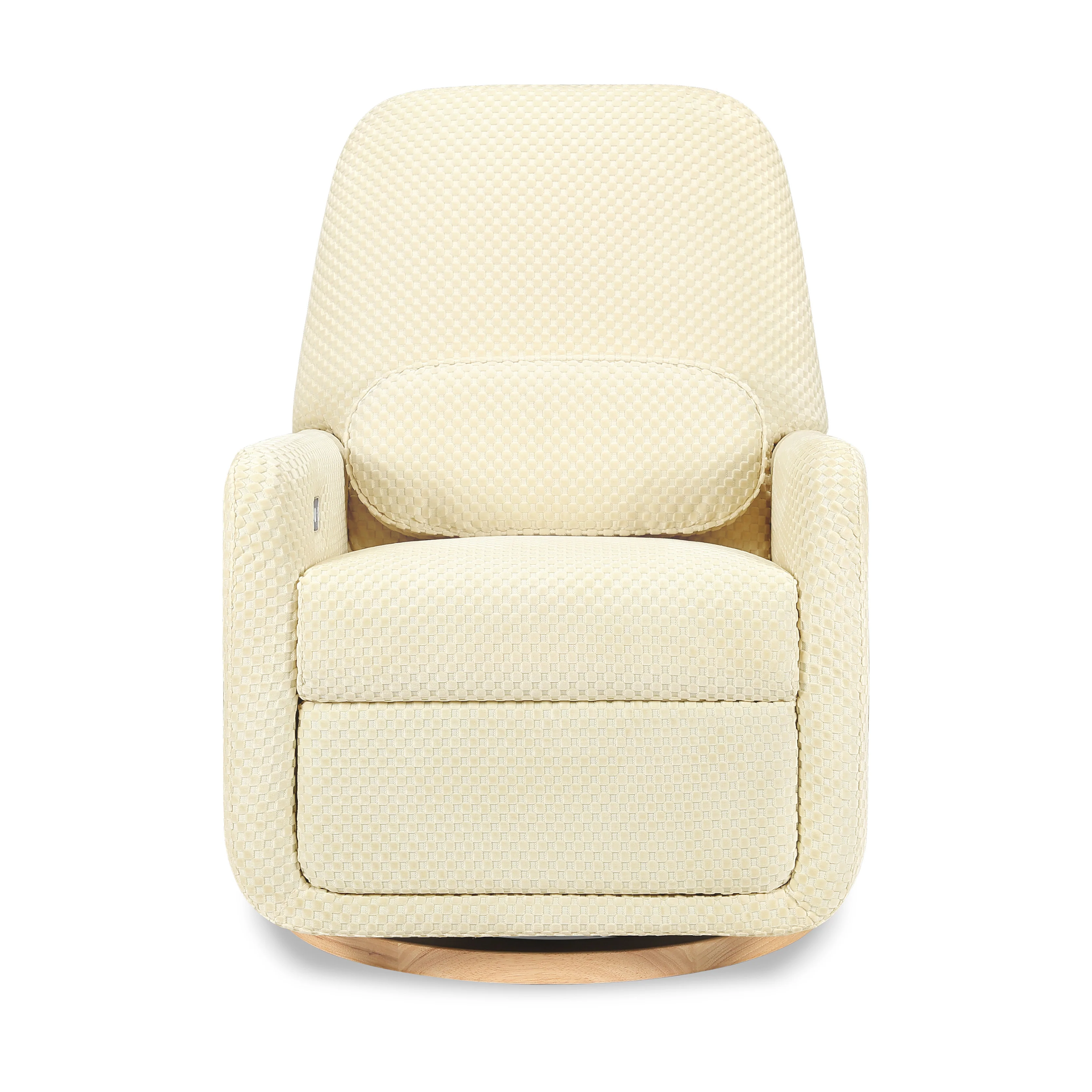 Arc Electronic Recliner and Swivel Glider in Velvet Checker with USB port - Image 3