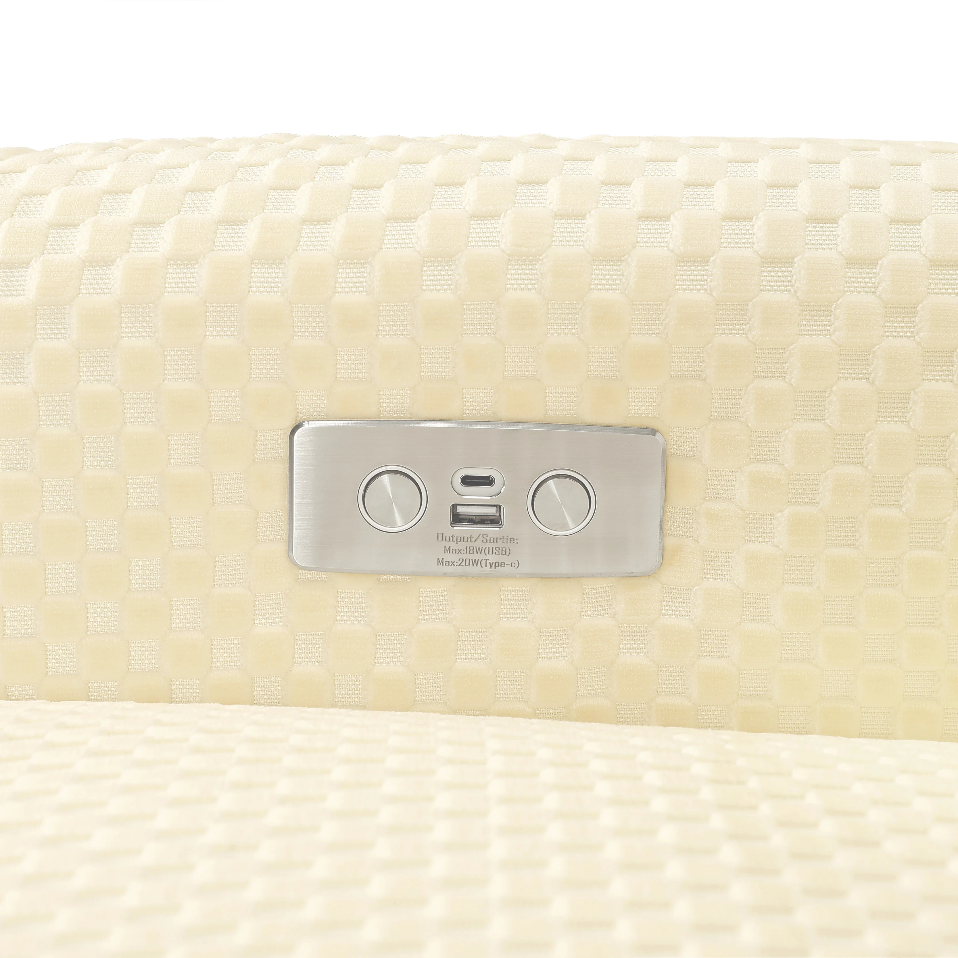 Arc Electronic Recliner and Swivel Glider in Velvet Checker with USB port - Image 8