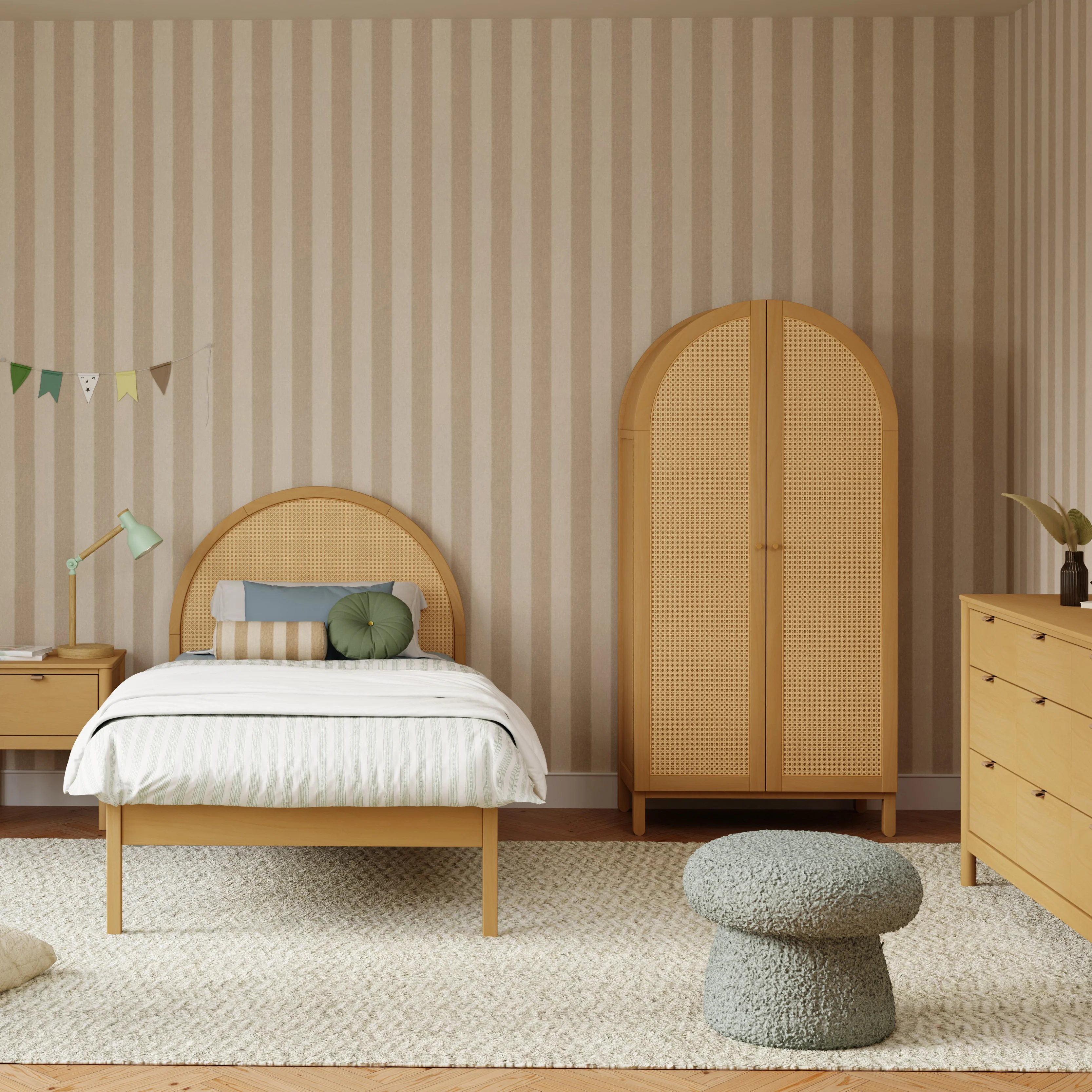Bondi Cane Assembled Armoire - Image 11