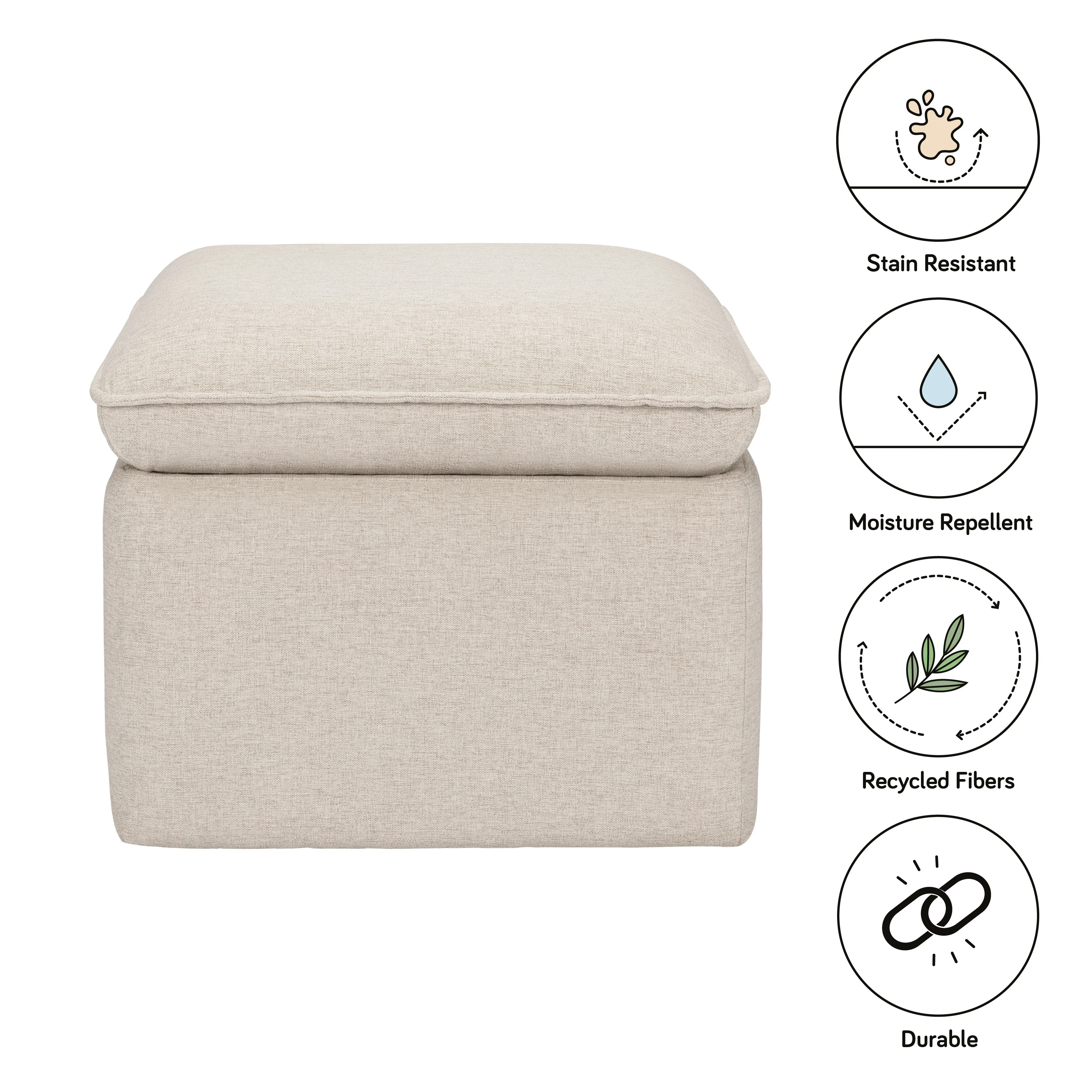 Cali Storage Ottoman in Eco-Performance Fabric | Water Repellent & Stain Resistant - Image 14