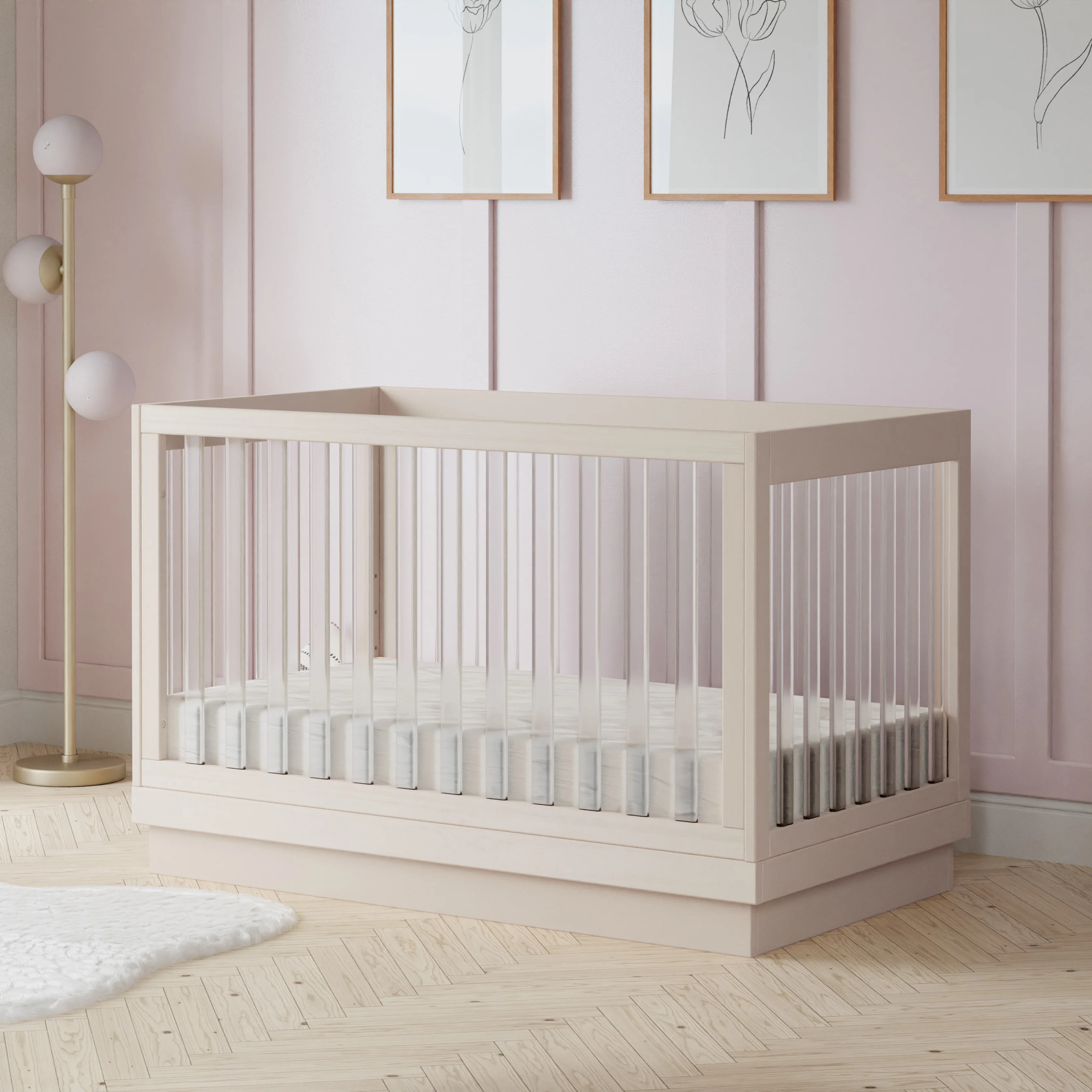 Harlow Acrylic 3-in-1 Convertible Crib with Toddler Bed Conversion Kit - Image 23