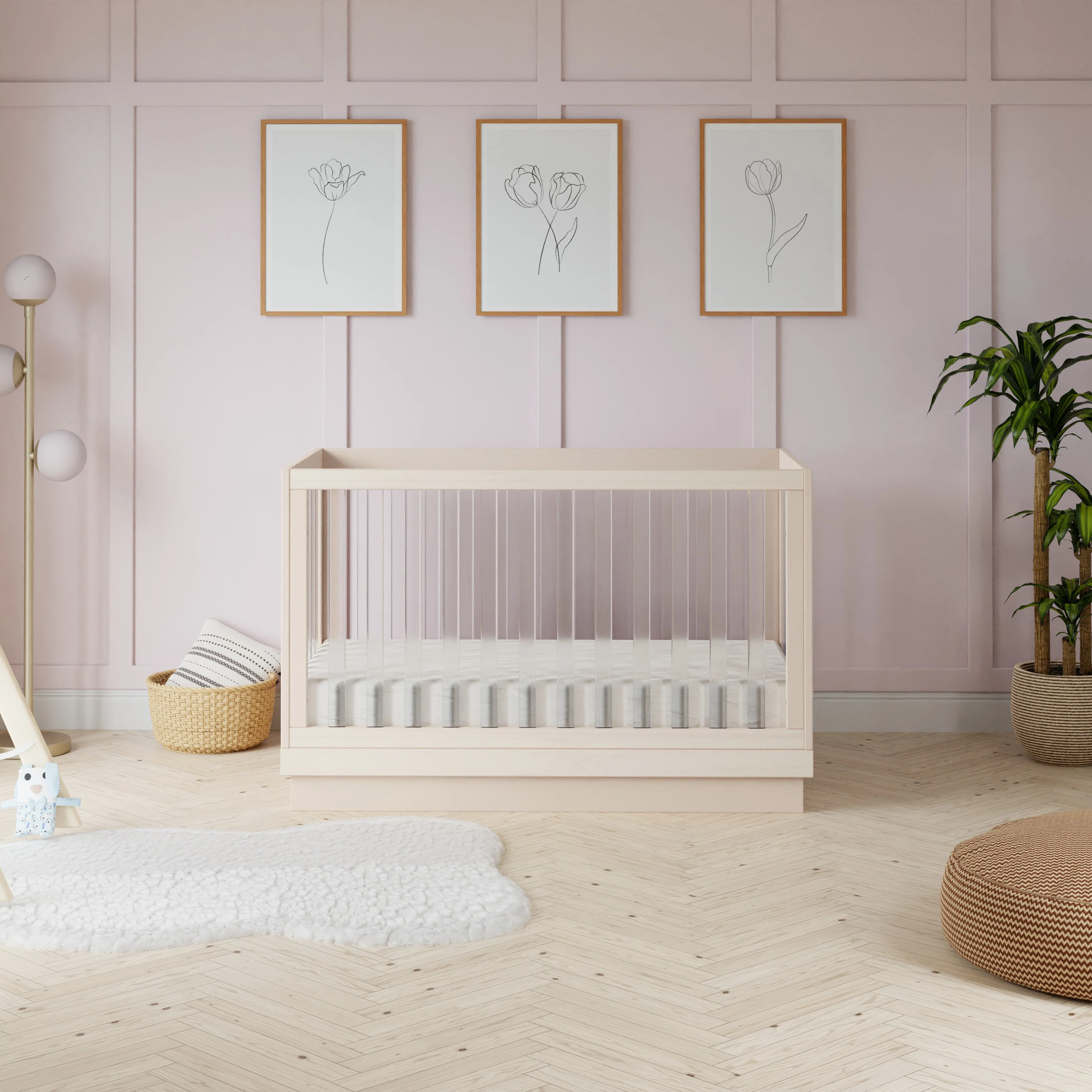 Harlow Acrylic 3-in-1 Convertible Crib with Toddler Bed Conversion Kit - Image 24