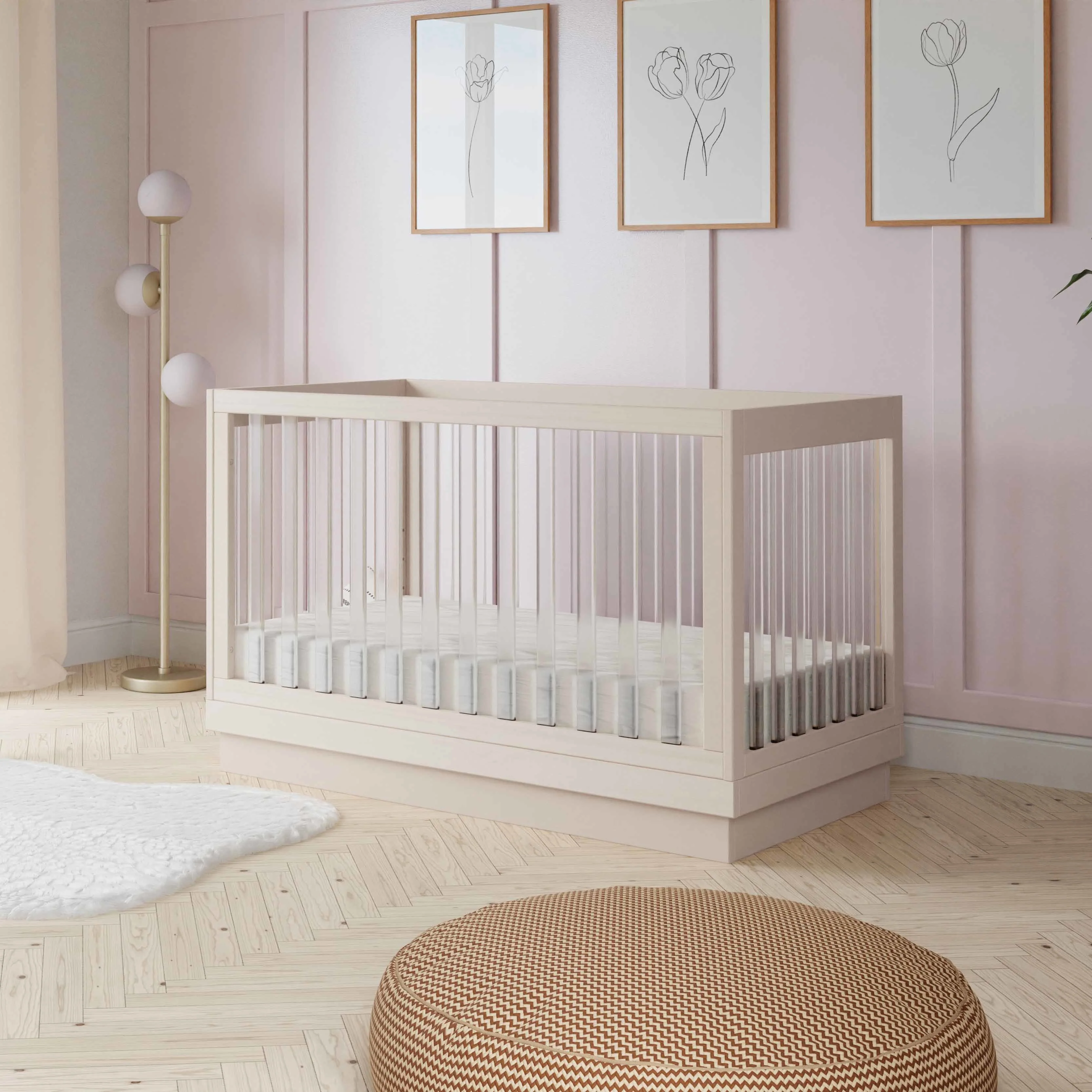 Harlow Acrylic 3-in-1 Convertible Crib with Toddler Bed Conversion Kit - Image 25