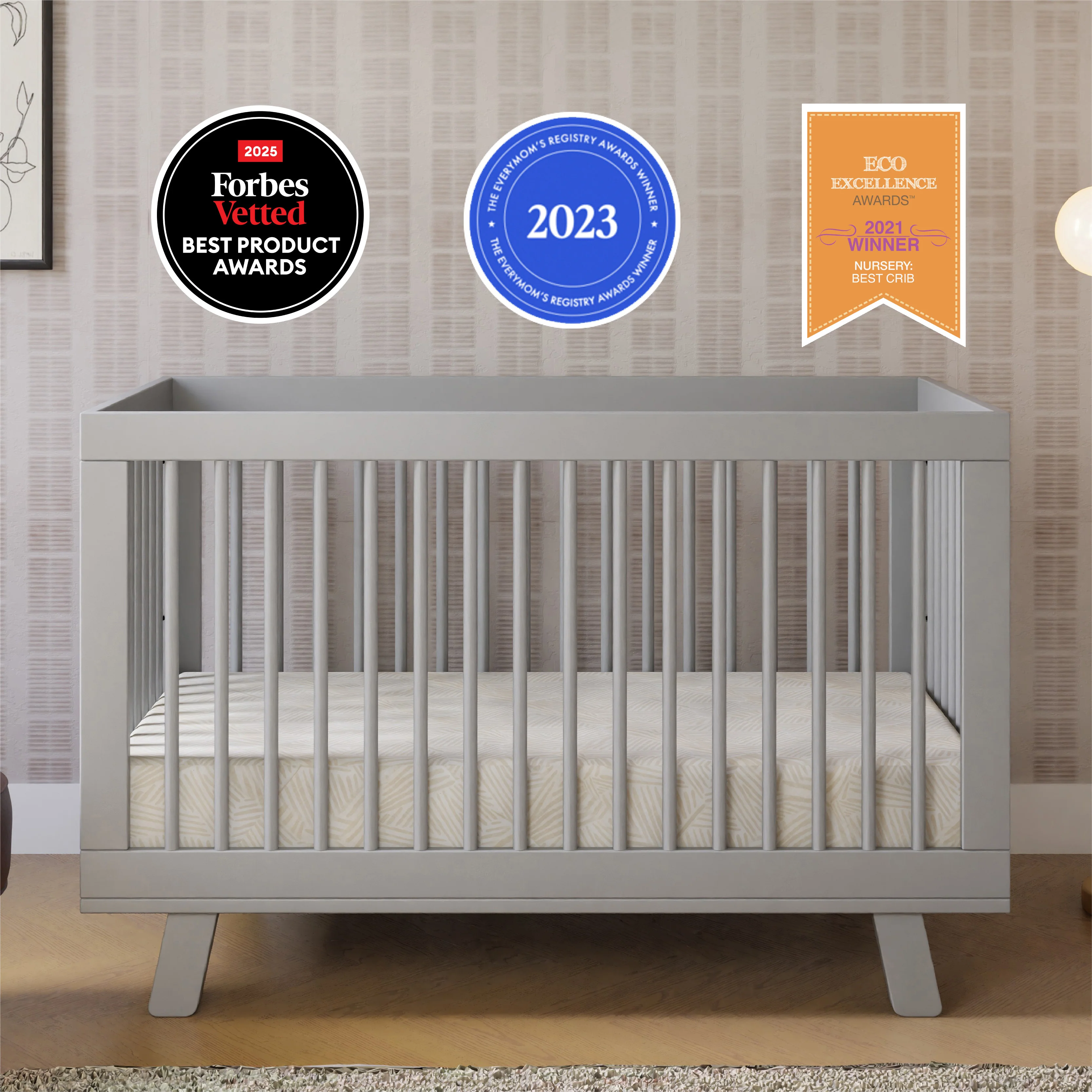 Hudson 3-in-1 Convertible Crib with Toddler Bed Conversion Kit - Image 115