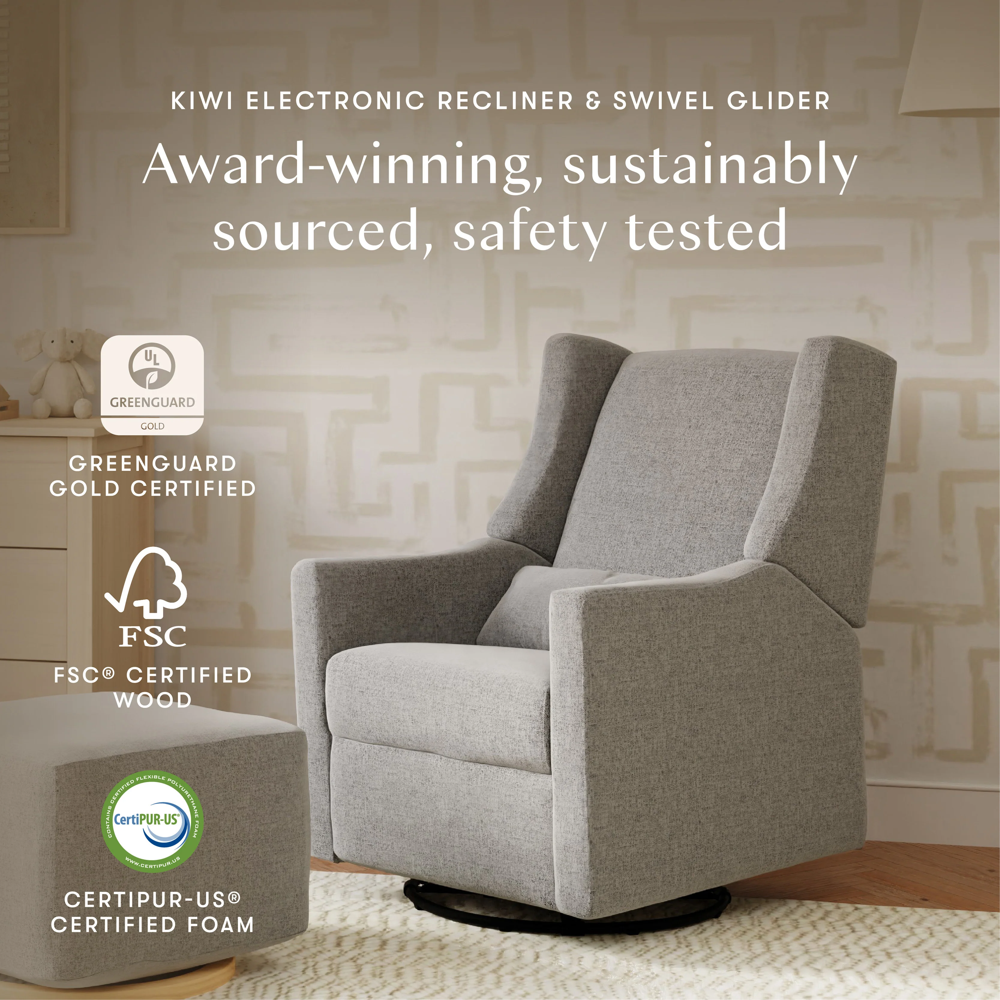 Kiwi Electronic Recliner and Swivel Glider with USB port - Image 46