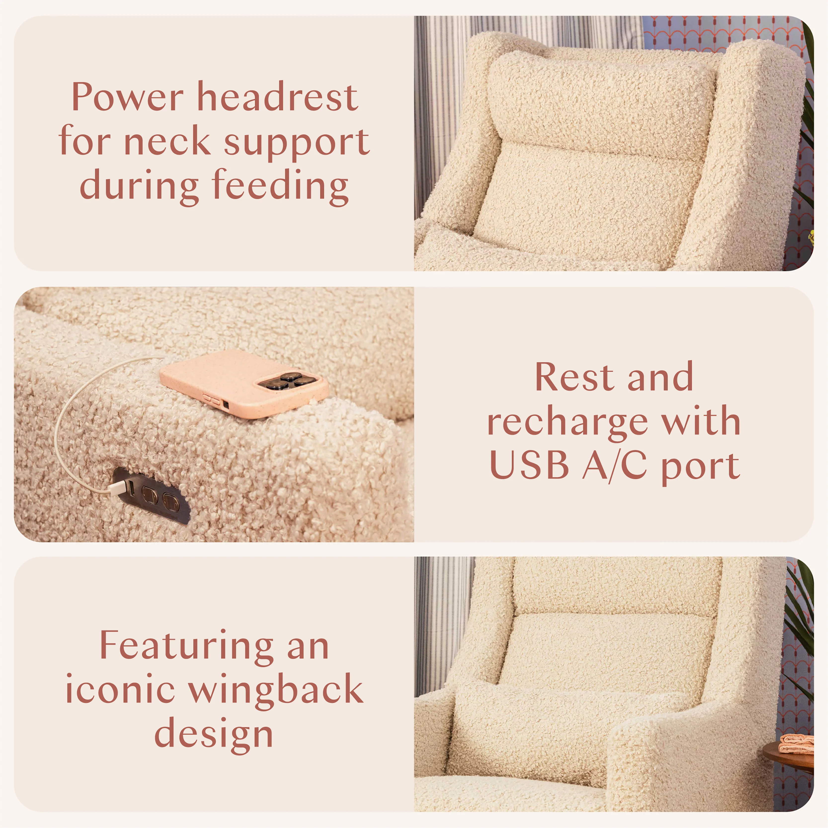 Kiwi Plus Power Recliner and Swivel Glider with Power Adjustable Headrest and USB Port - Image 4
