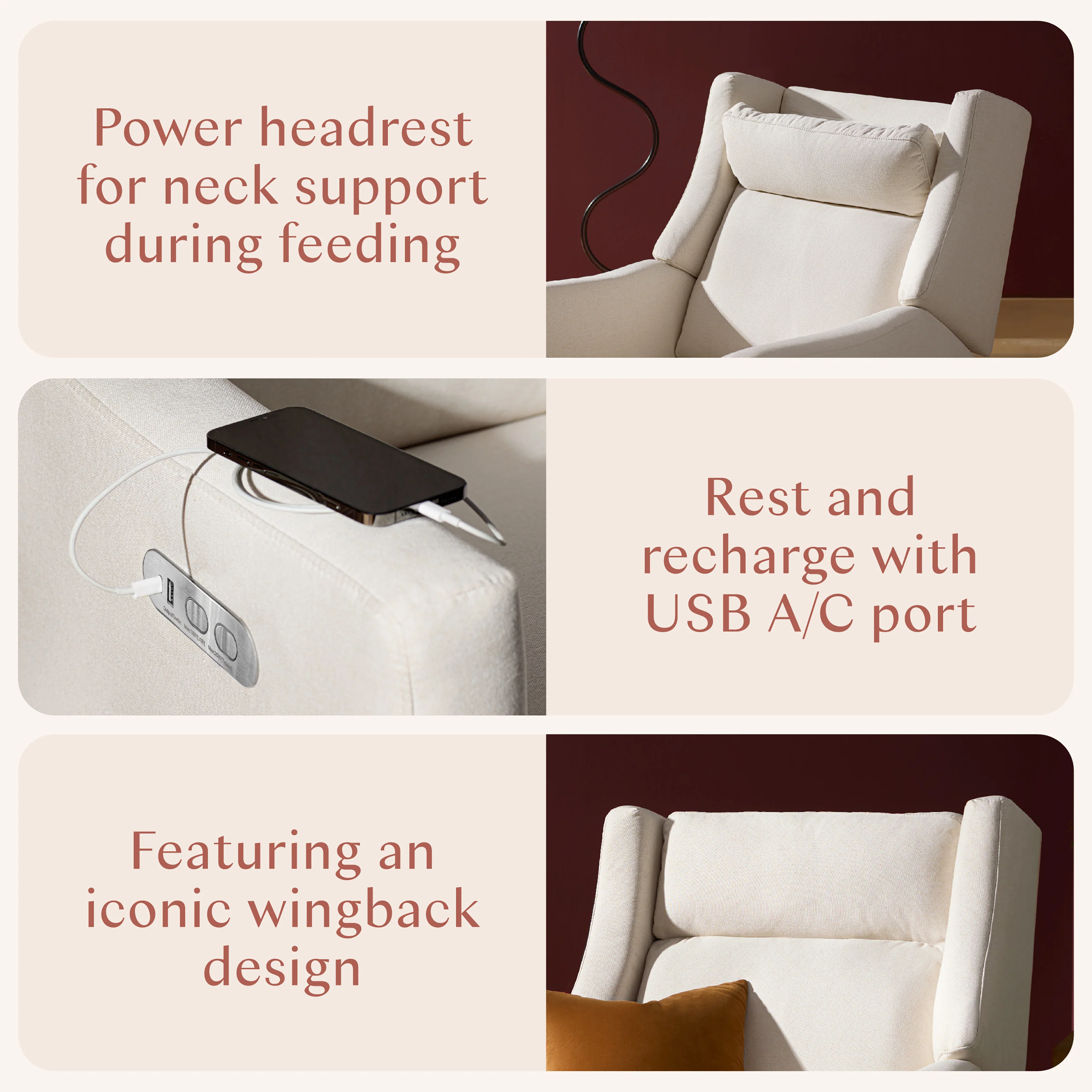 Kiwi Plus Power Recliner and Swivel Glider with Power Adjustable Headrest and USB Port - Image 84