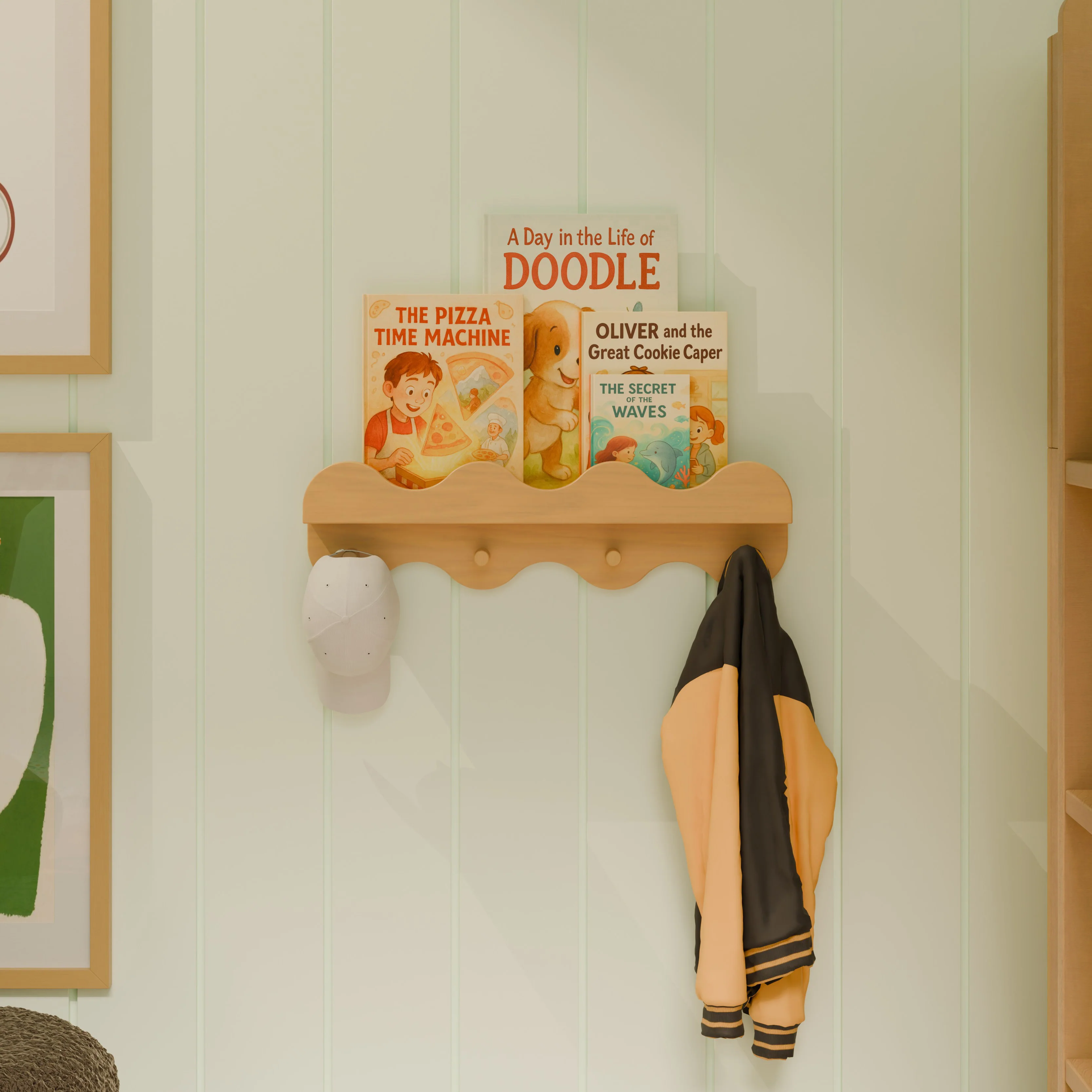 Lido Wave Bookshelf with Hooks - Image 2