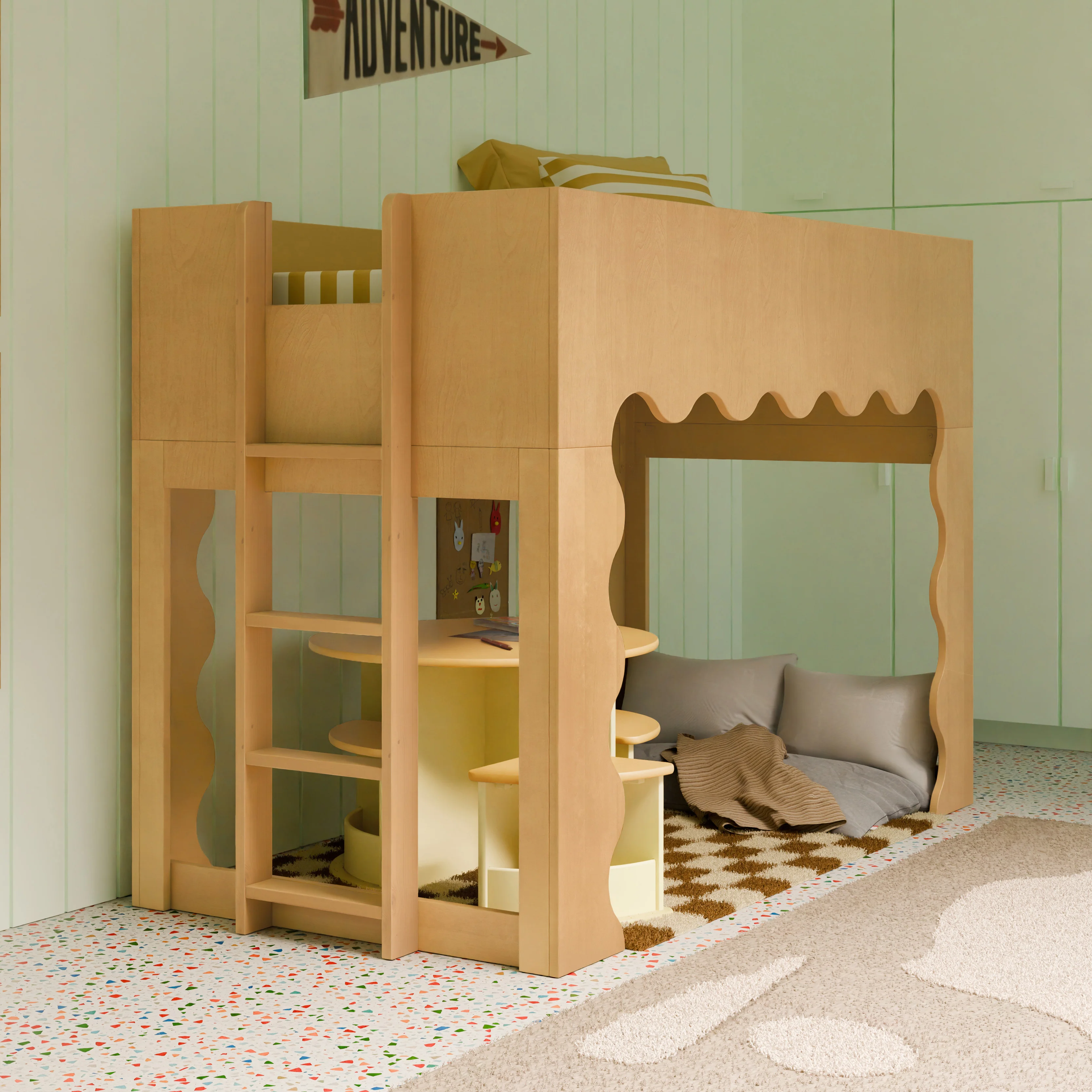 Lido Wave Convertible Low Loft Twin Bed - Image 14