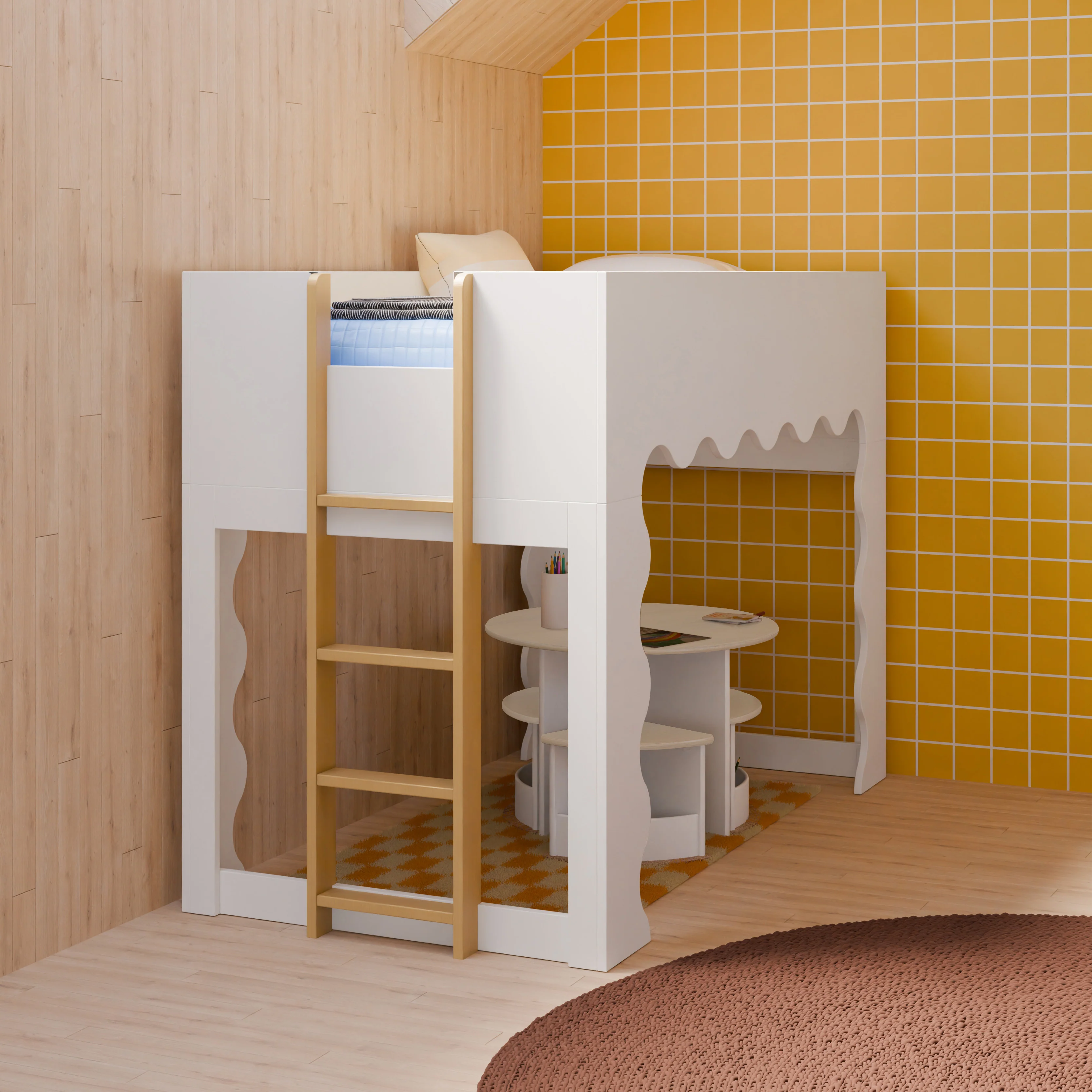 Lido Wave Convertible Low Loft Twin Bed - Image 26