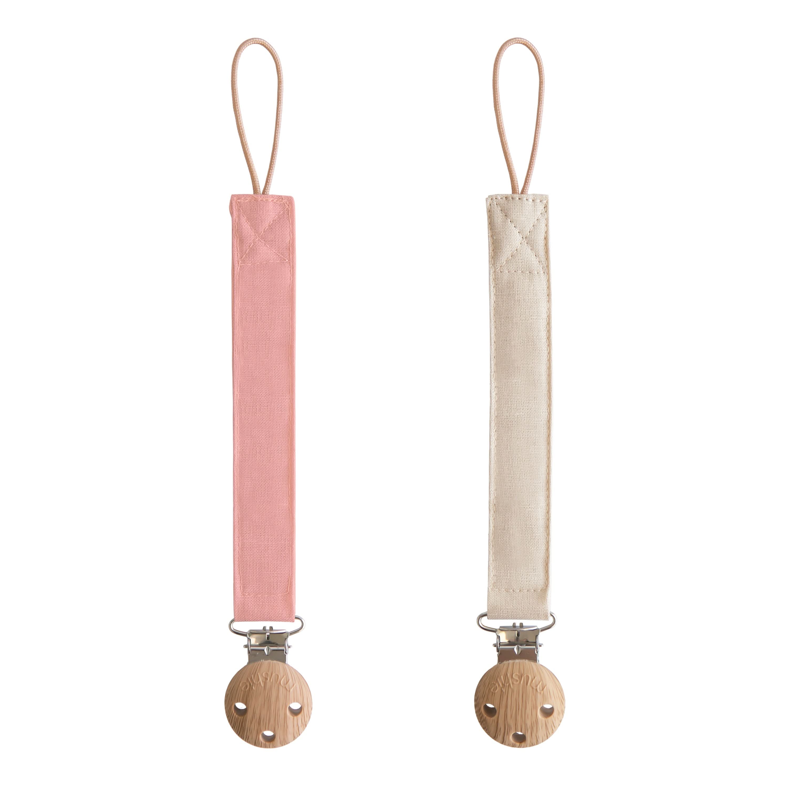 Mushie Linen Pacifier Clip 2-Pack - Image 6