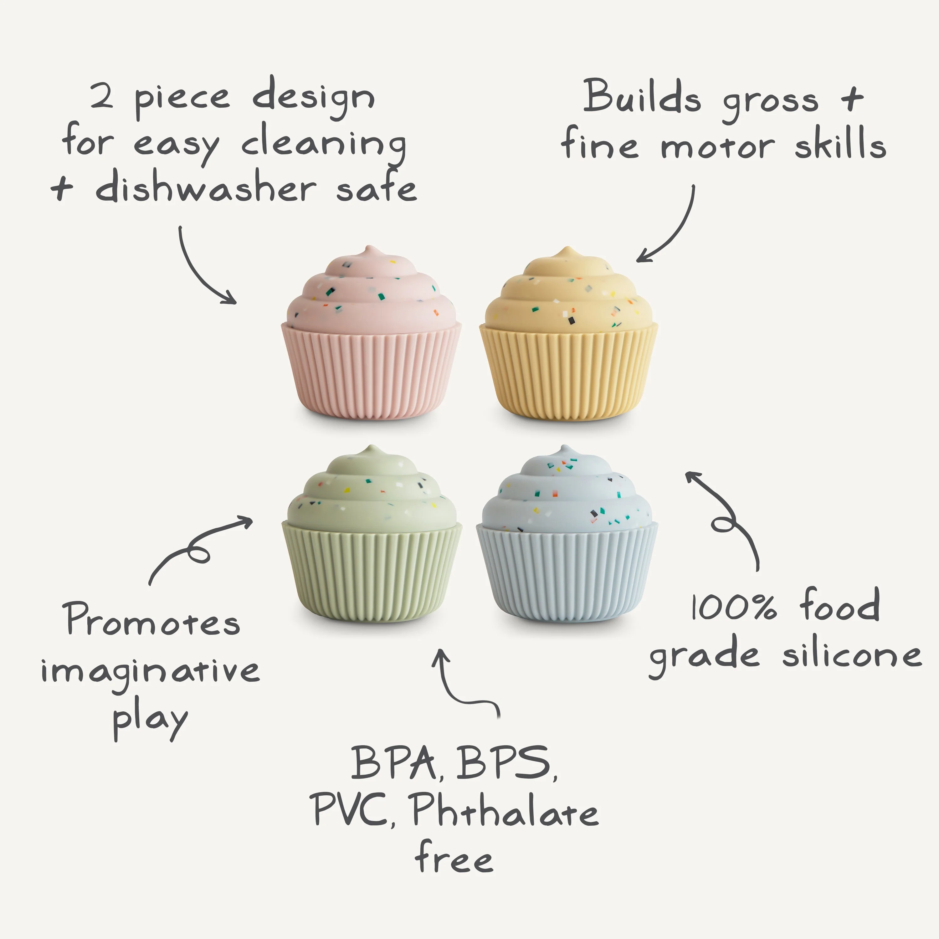 Mushie Mix and Match Cupcake Toy - Image 3