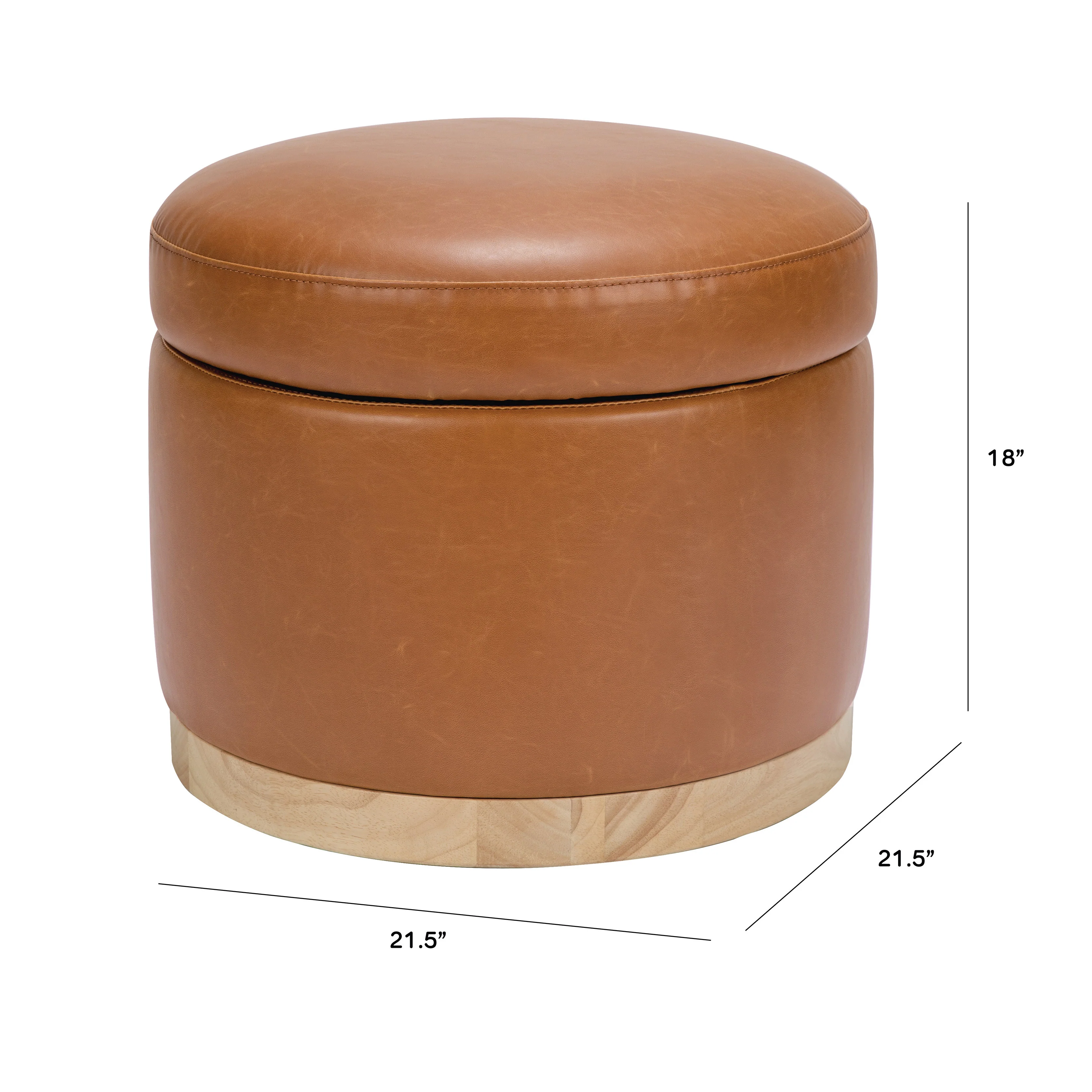 Naka Storage Ottoman in Vegan Leather - Image 12