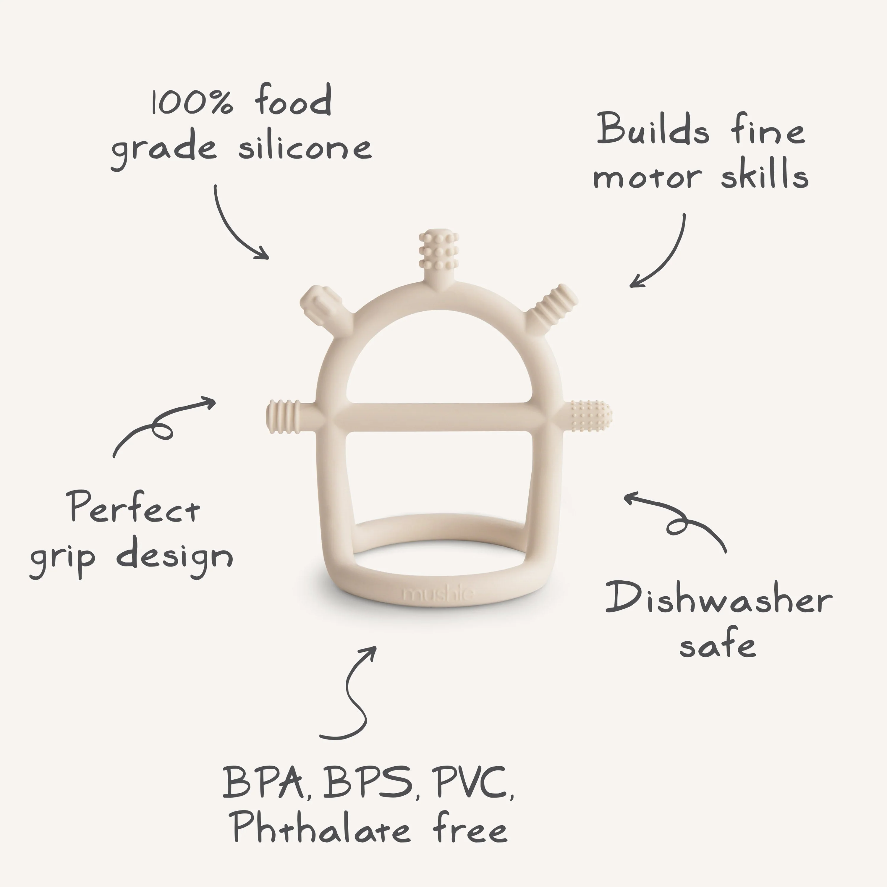 Mushie No-Drop Sensory Teether - Image 3