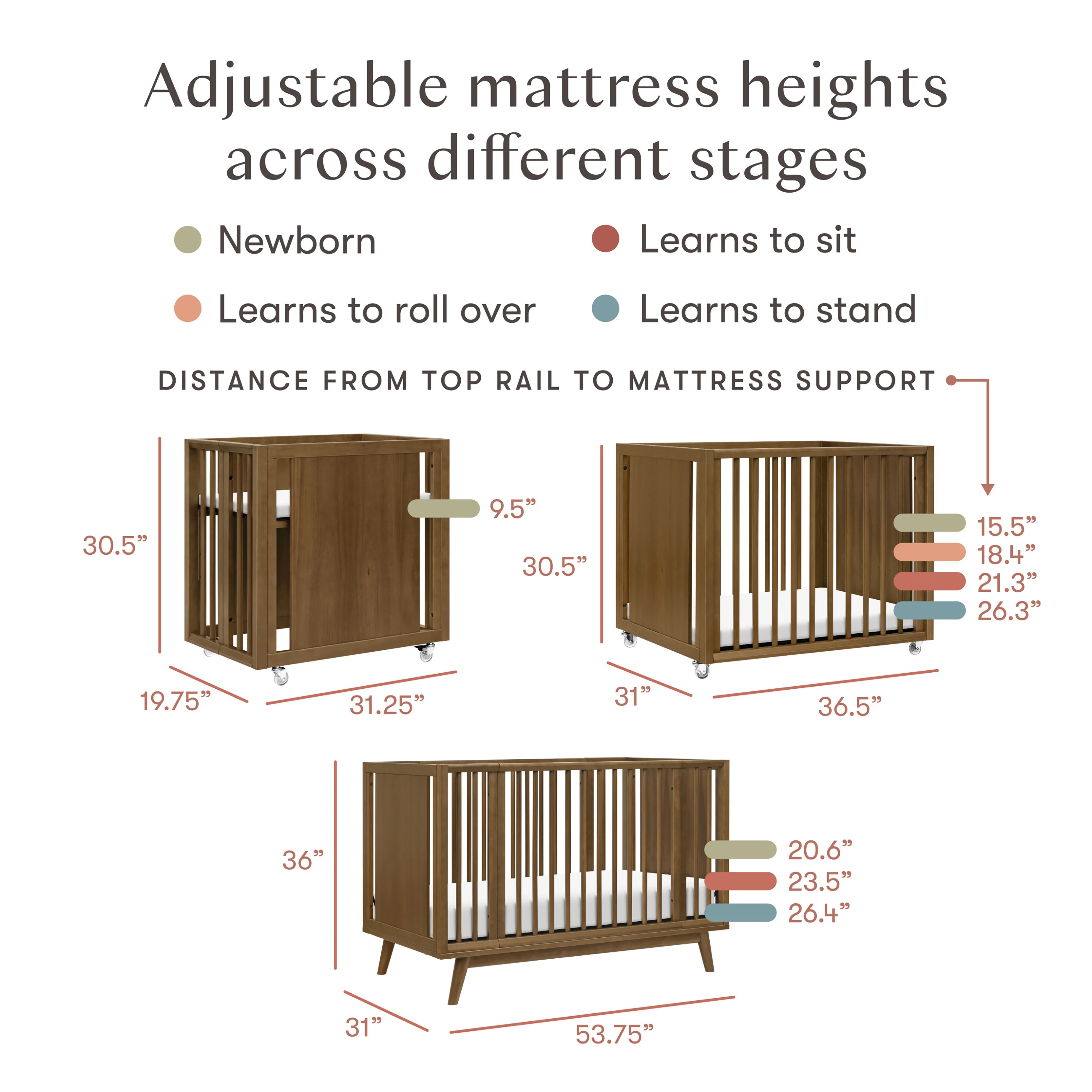 Palma 8-in-1 Convertible All-Stages® Crib with Bassinet & Toddler Bed Kits - Image 13
