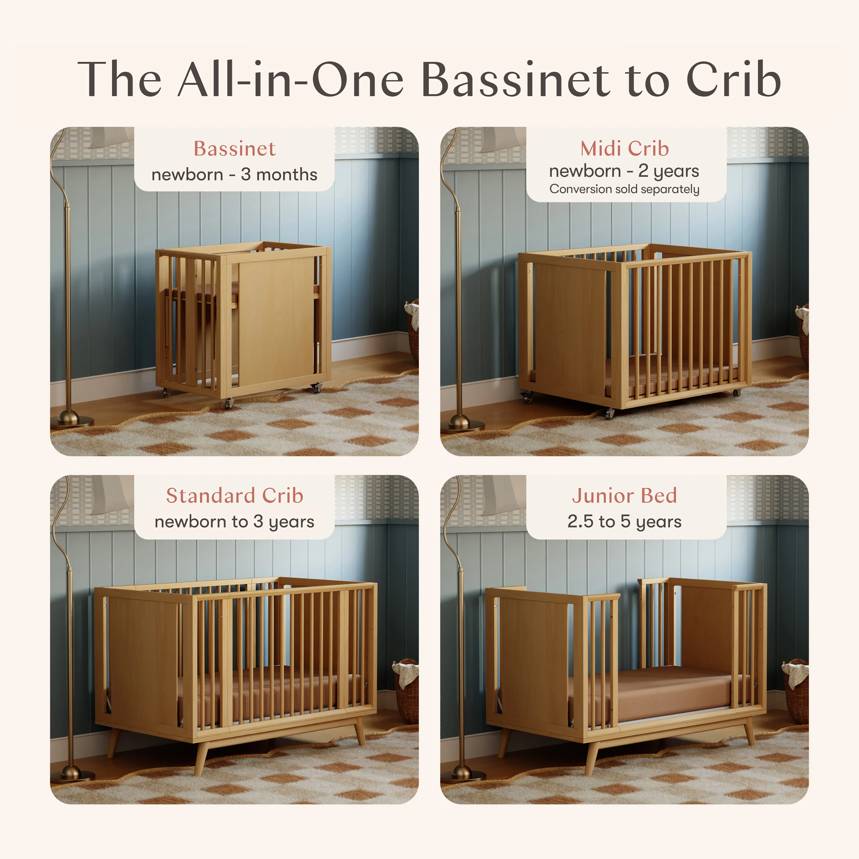 Palma 8-in-1 Convertible All-Stages® Crib with Bassinet & Toddler Bed Kits - Image 24
