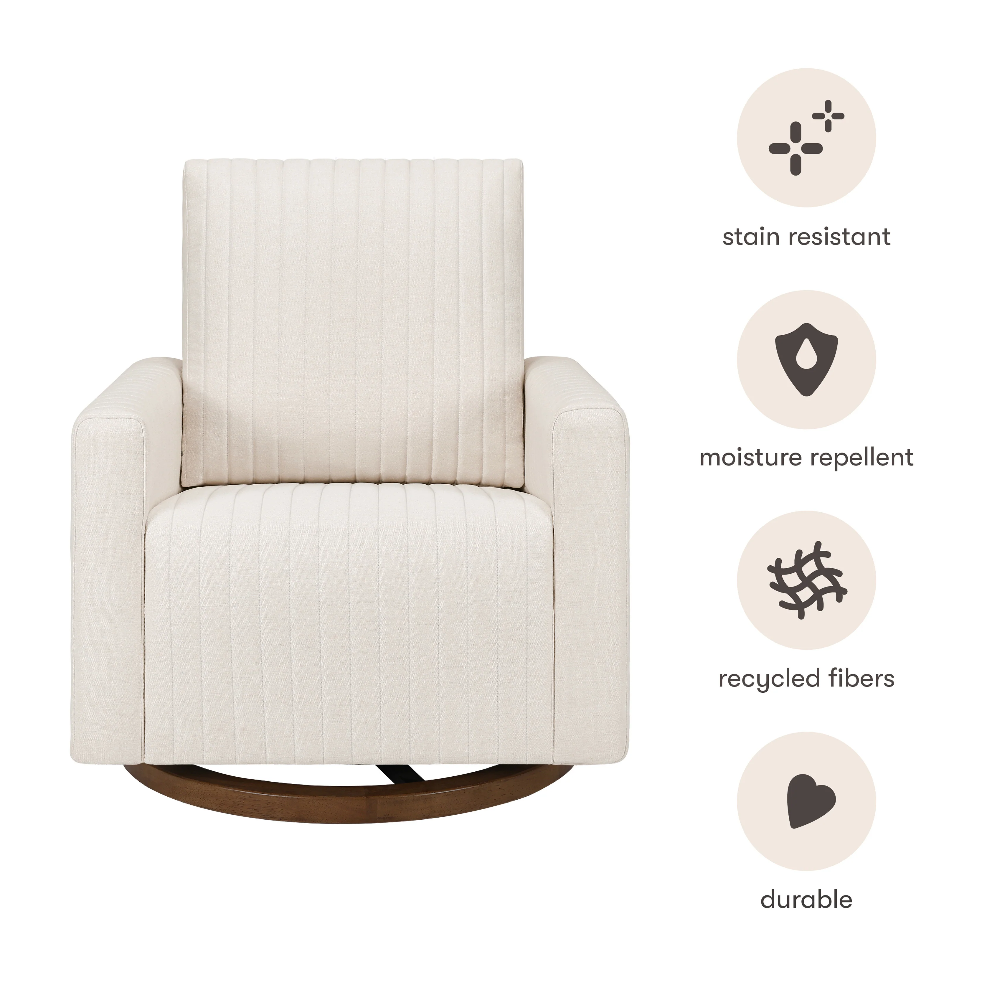 Poe Channeled Swivel Glider in Eco-Performance Fabric | Water Repellent & Stain Resistant - Image 9