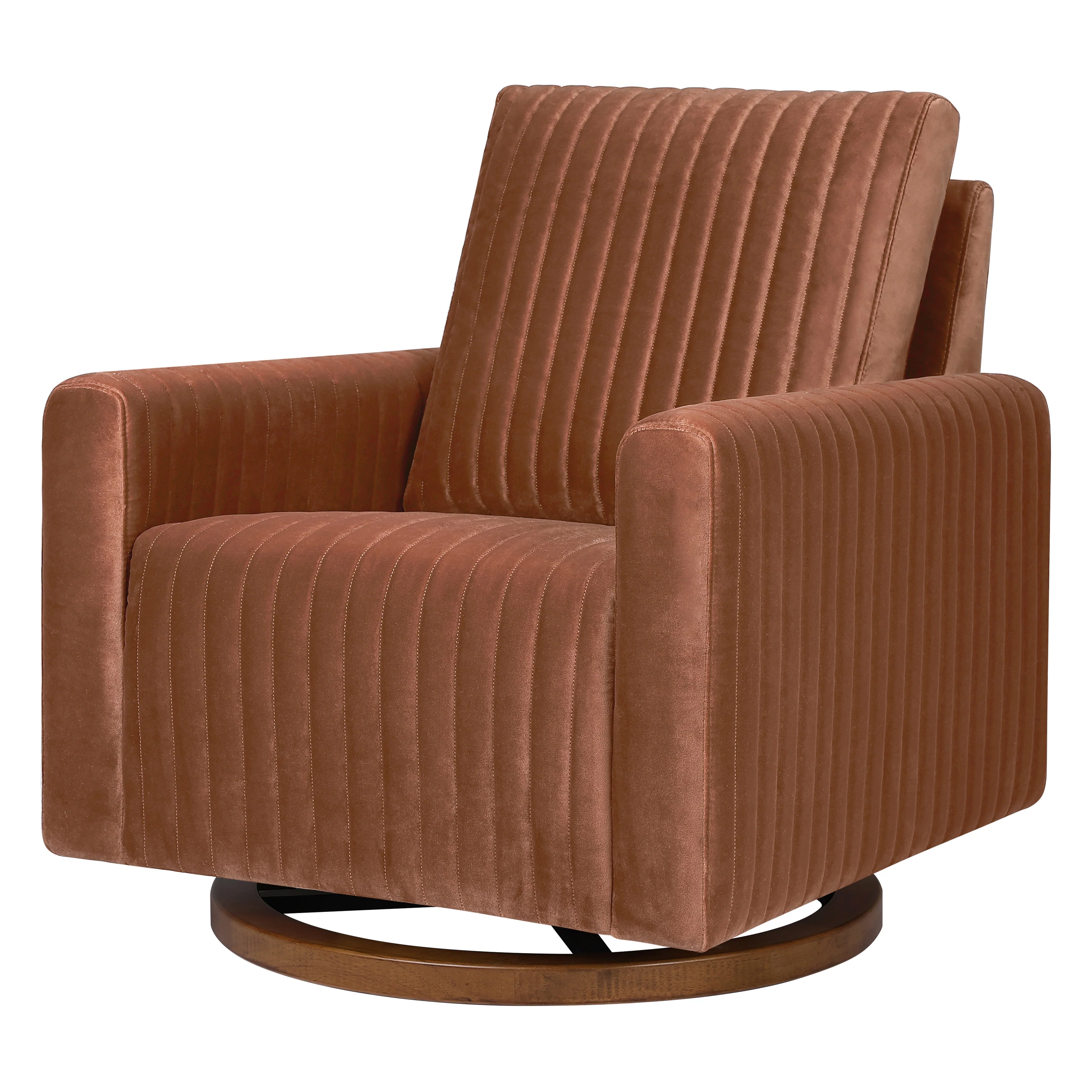Poe Channeled Swivel Glider in Velvet - Image 12