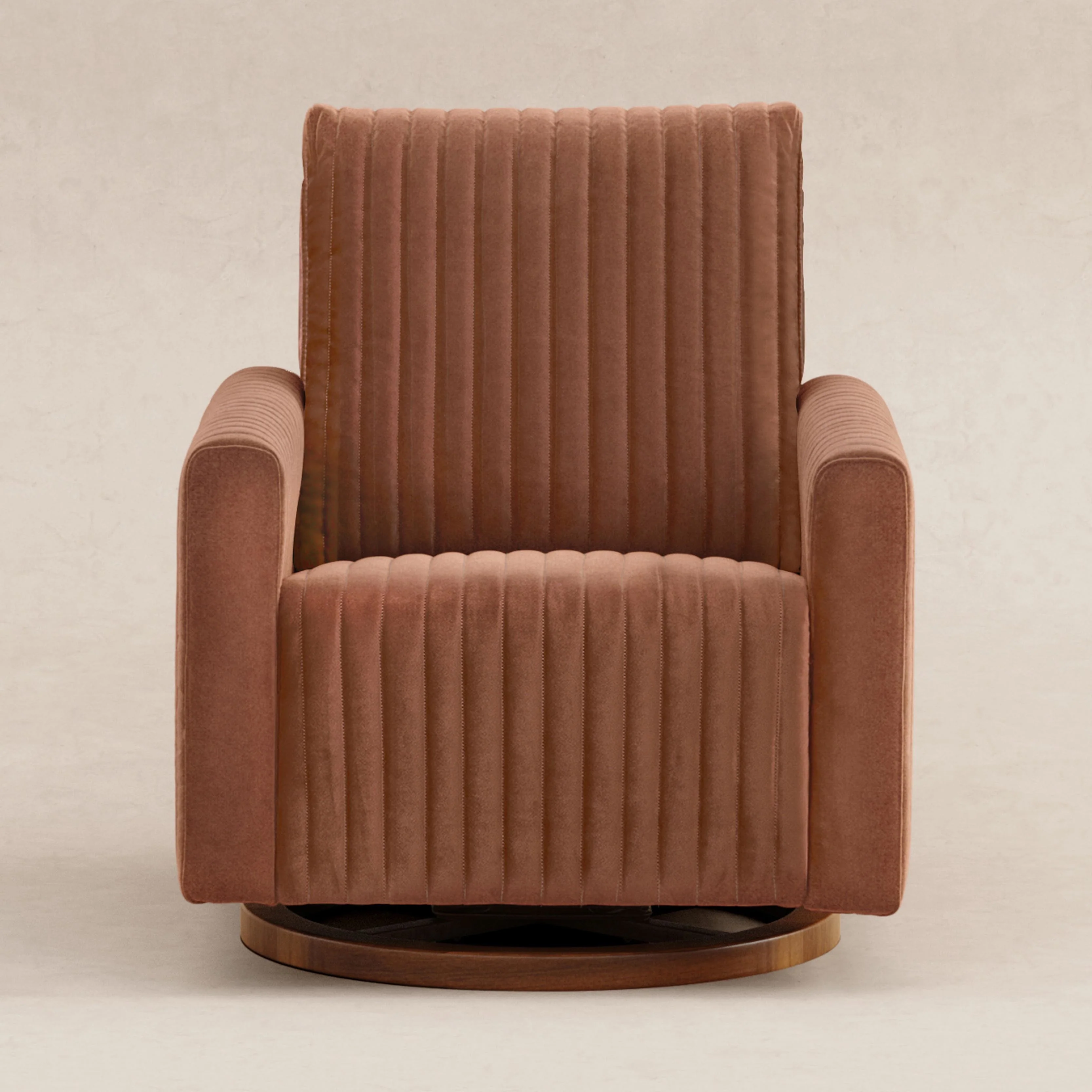 Poe Channeled Swivel Glider in Velvet - Image 7