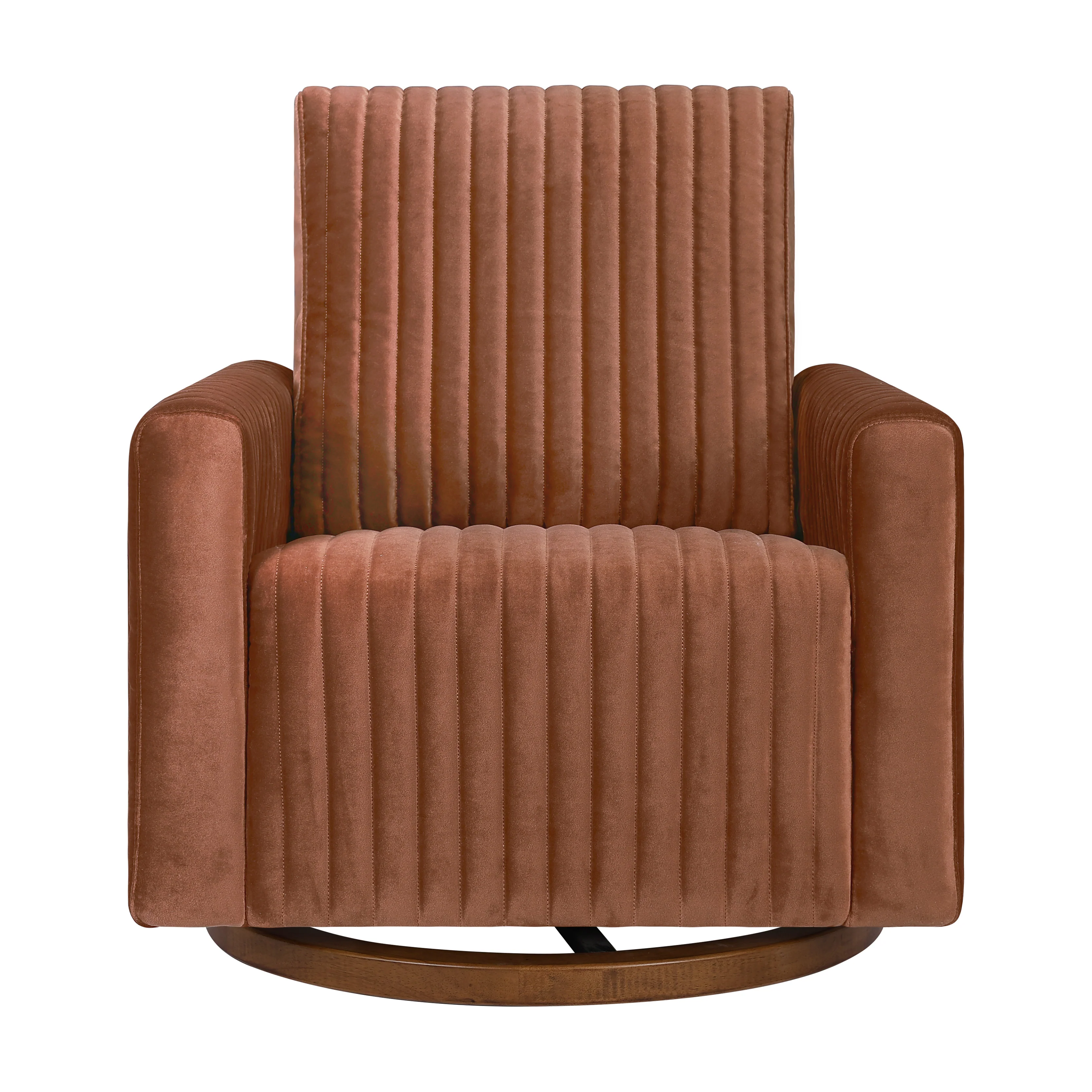 Poe Channeled Swivel Glider in Velvet - Image 9