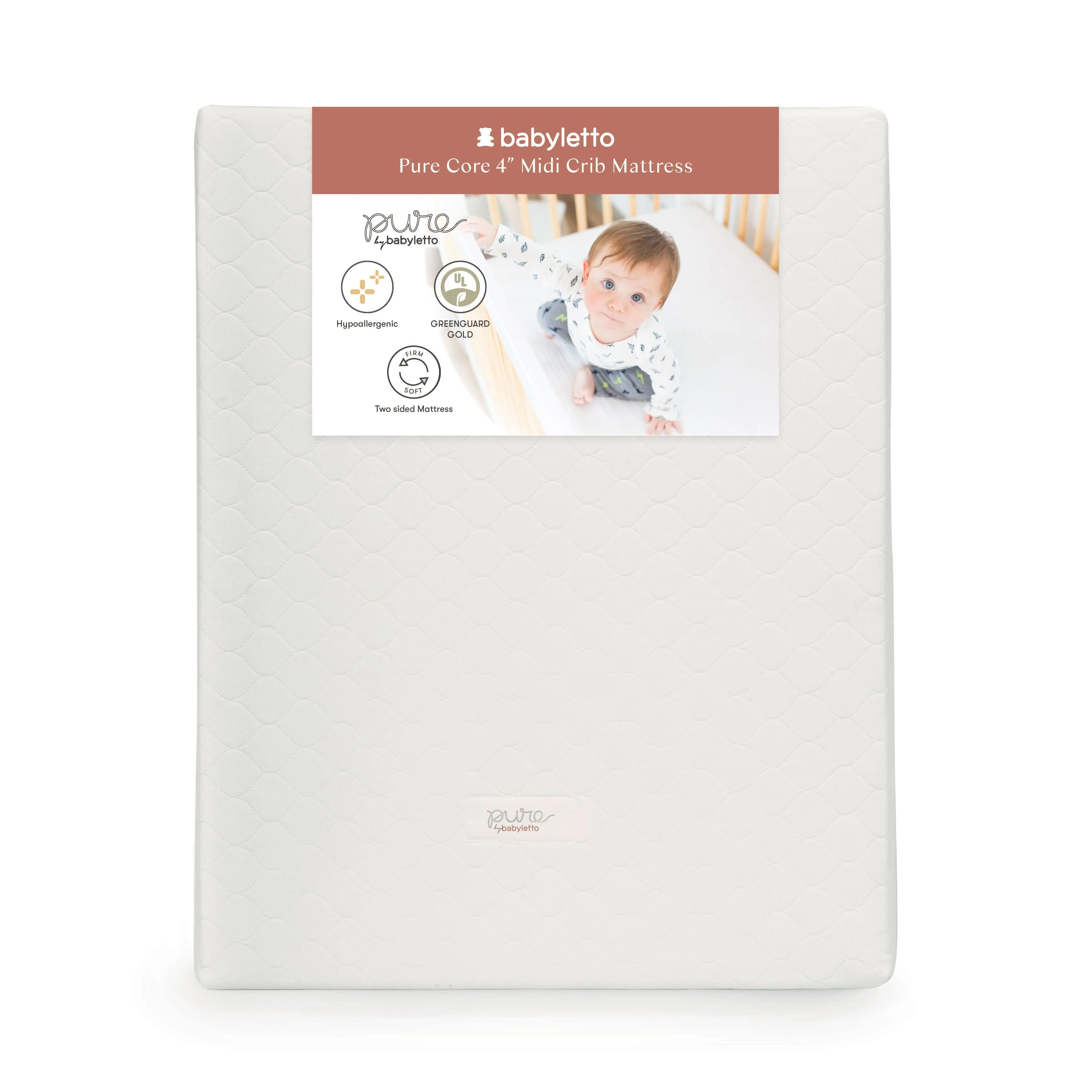 Pure Core Midi Crib Mattress w/ Hybrid Quilted Waterproof Cover (Lightweight) - Image 5