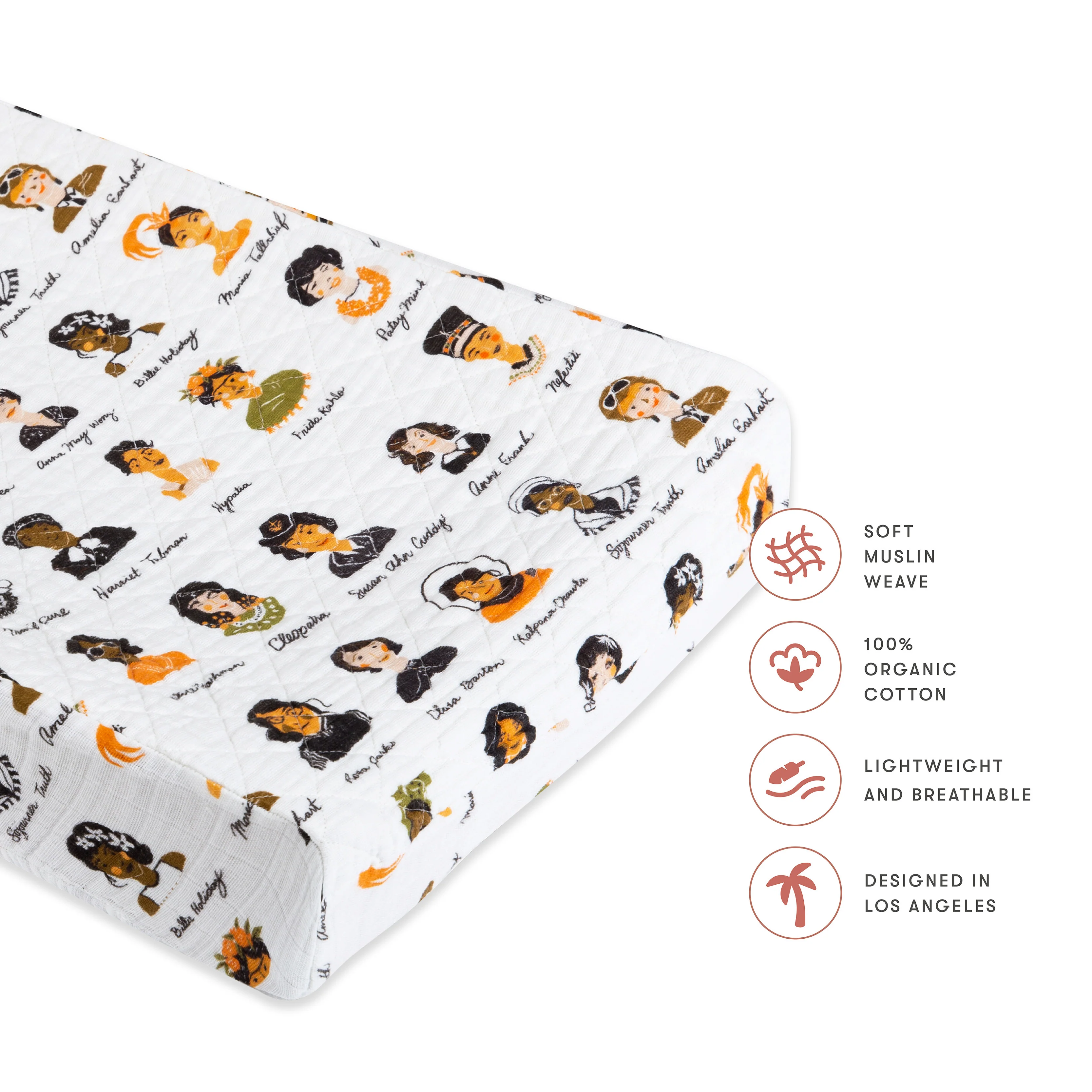 Quilted Changing Pad Cover in GOTS Certified Organic Muslin Cotton - Image 33
