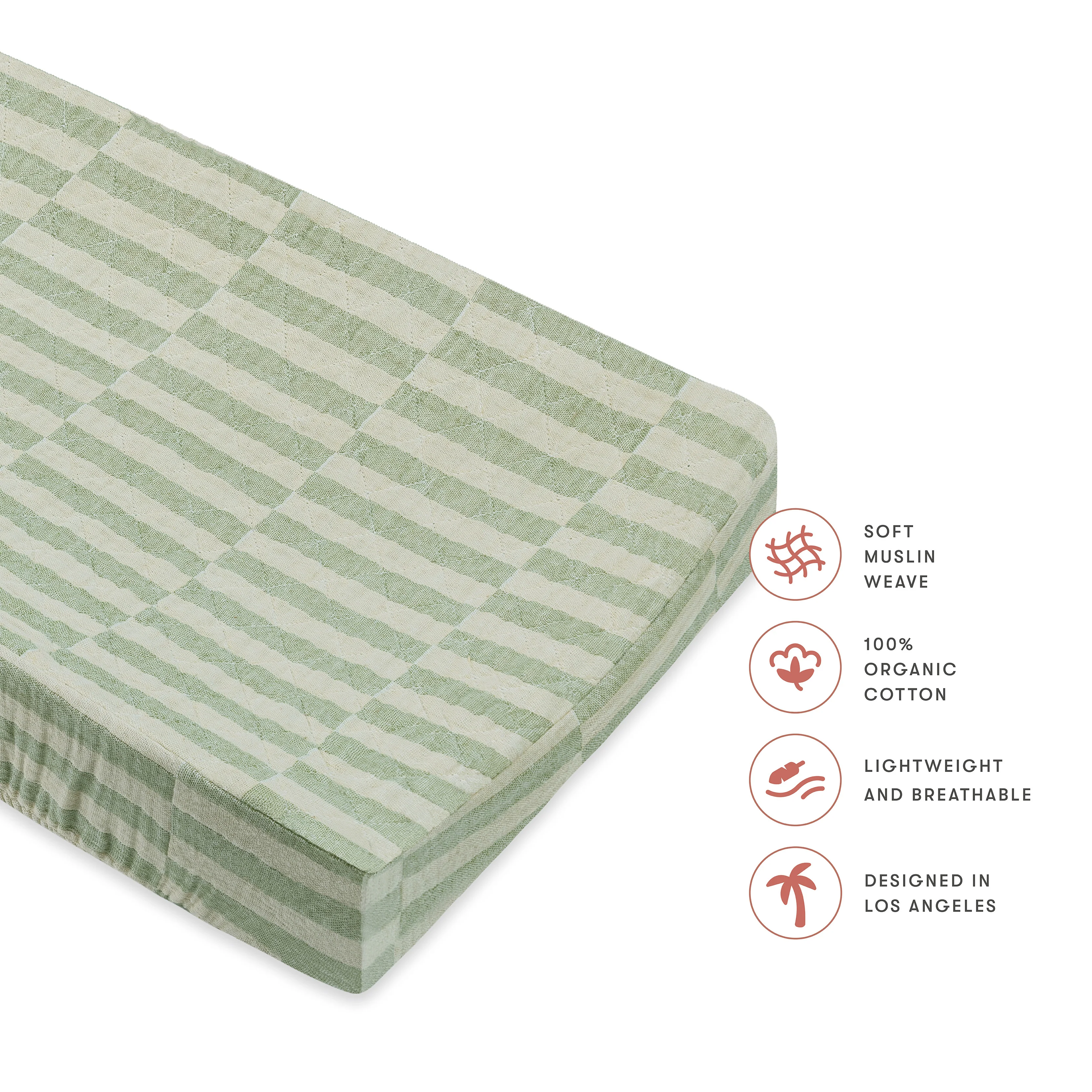 Quilted Changing Pad Cover in GOTS Certified Organic Muslin Cotton - Image 75