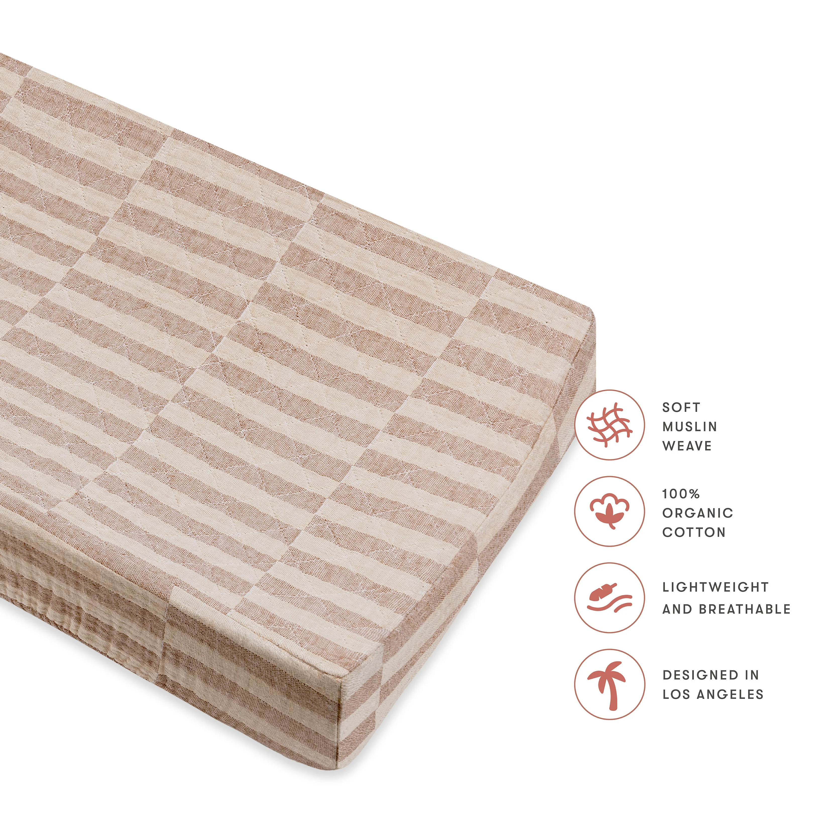 Quilted Changing Pad Cover in GOTS Certified Organic Muslin Cotton - Image 8