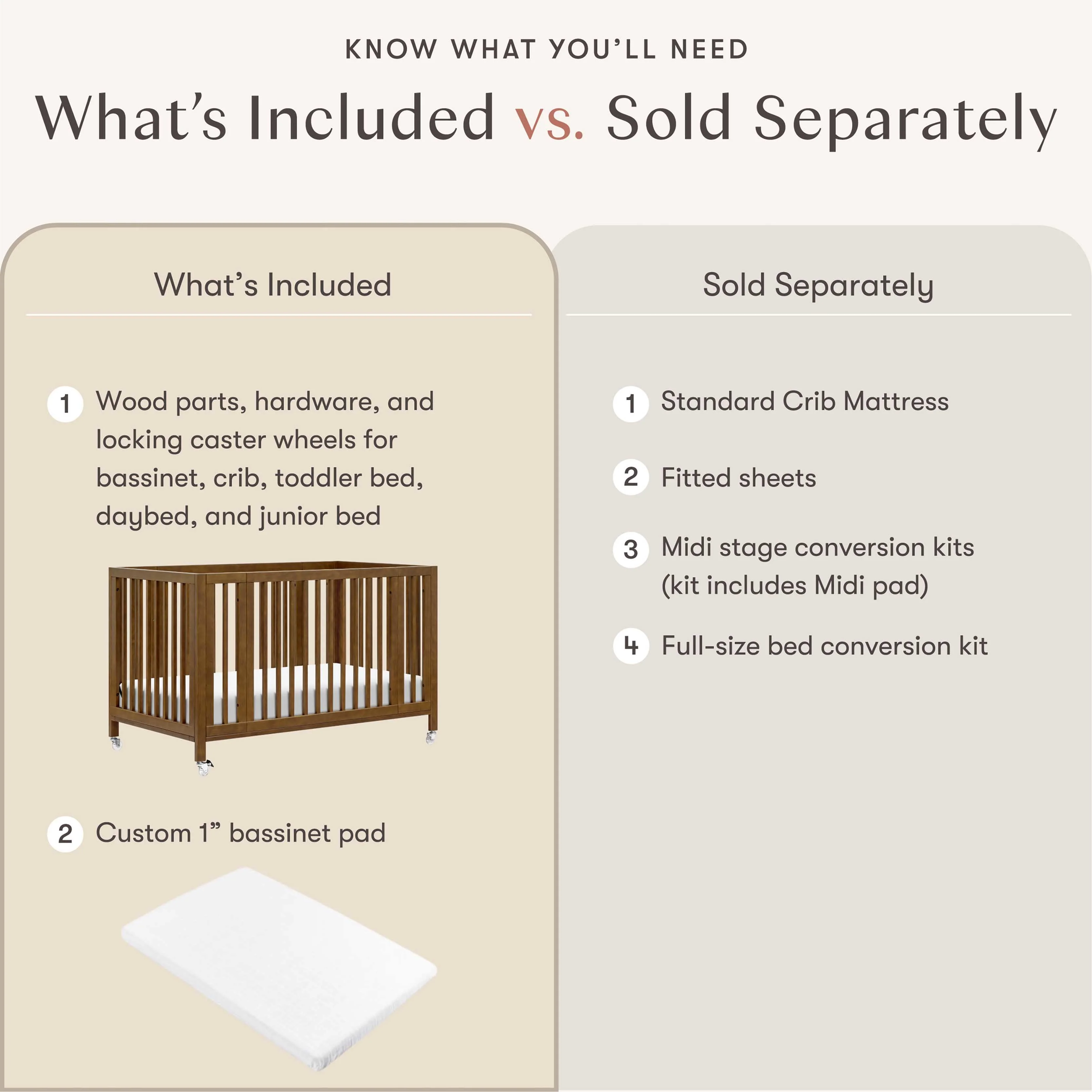Rolli 9-in-1 Convertible All-Stages® Crib with Bassinet & Toddler Bed Conversion Kits - Image 10