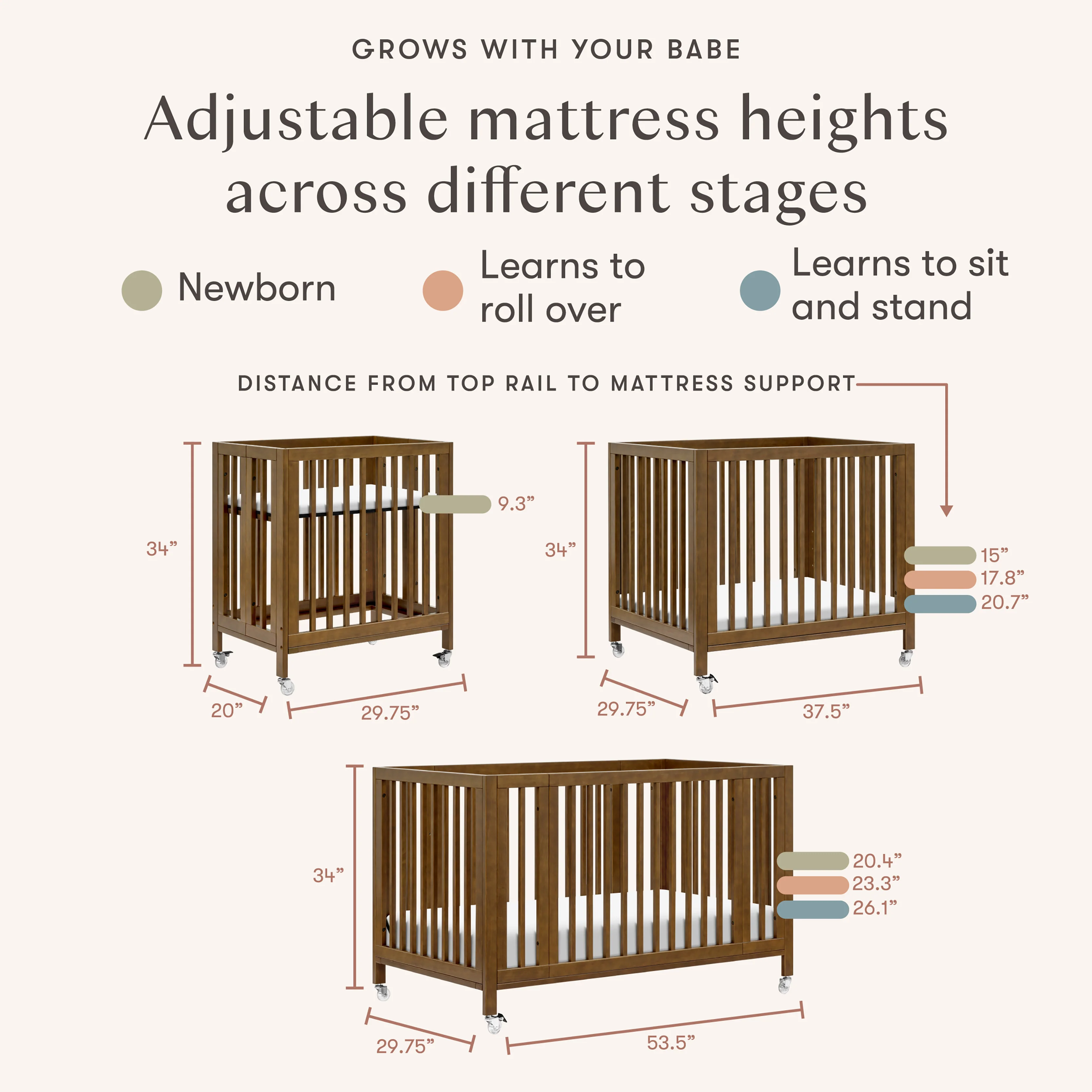 Rolli 9-in-1 Convertible All-Stages® Crib with Bassinet & Toddler Bed Conversion Kits - Image 14