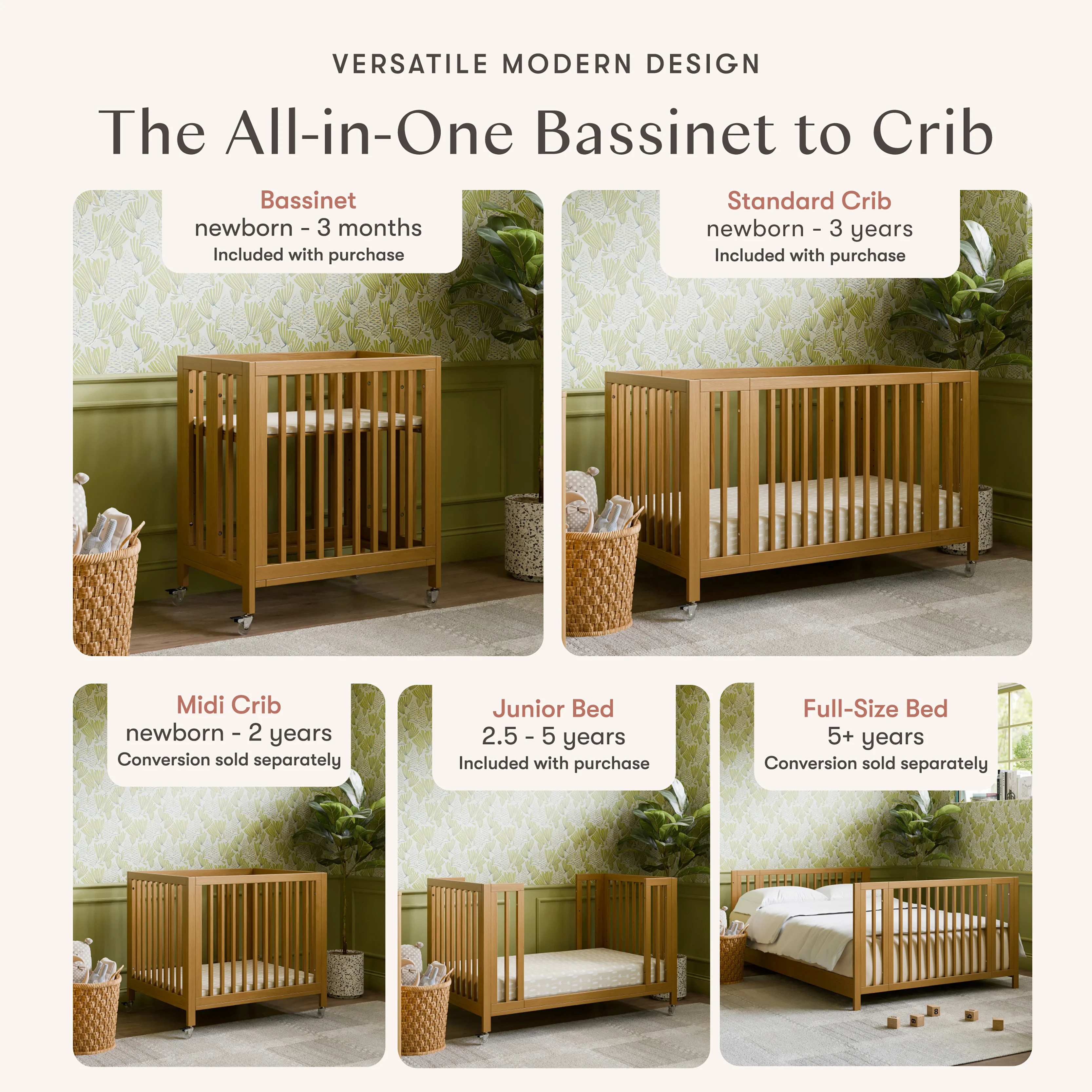 Rolli 9-in-1 Convertible All-Stages® Crib with Bassinet & Toddler Bed Conversion Kits - Image 24