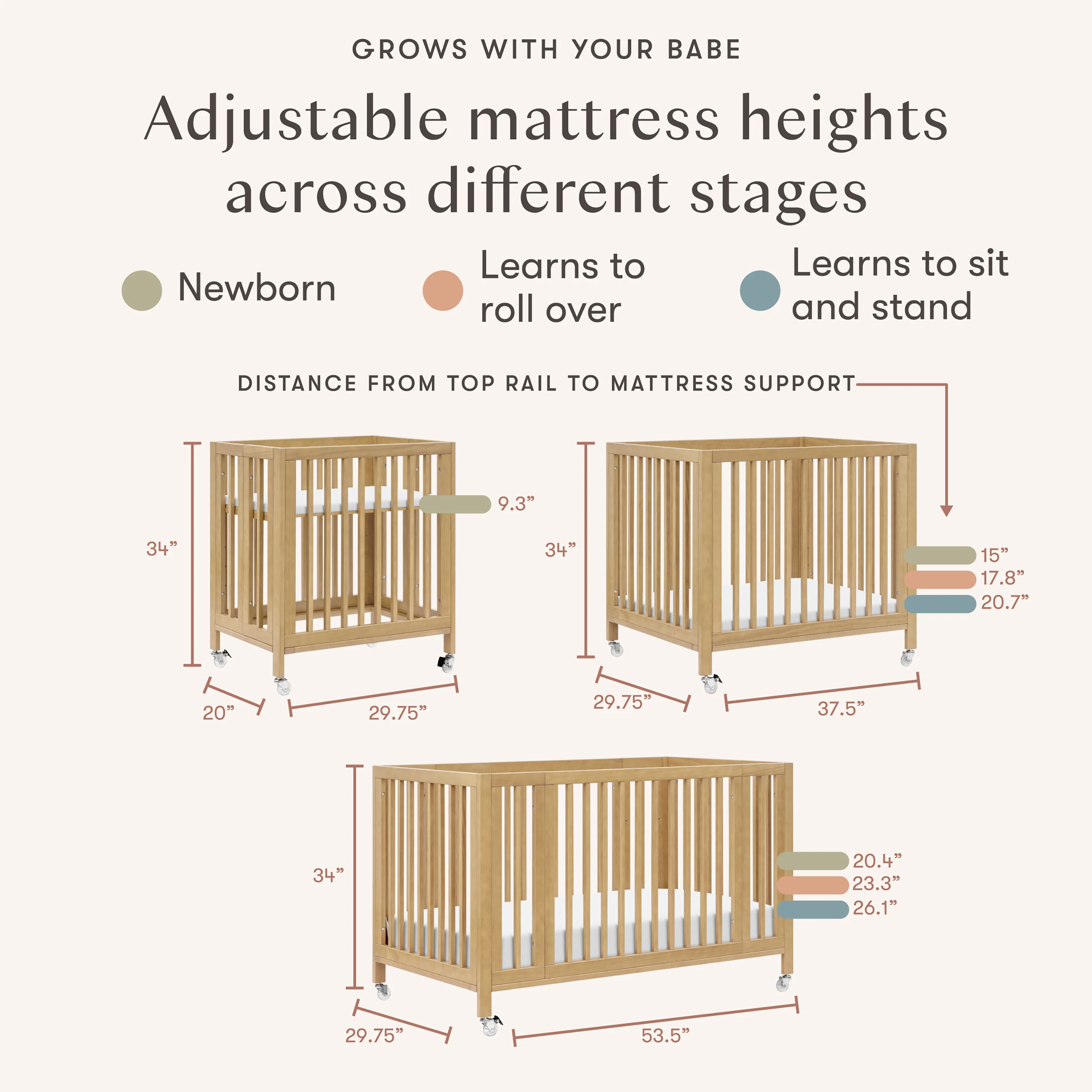 Rolli 9-in-1 Convertible All-Stages® Crib with Bassinet & Toddler Bed Conversion Kits - Image 33