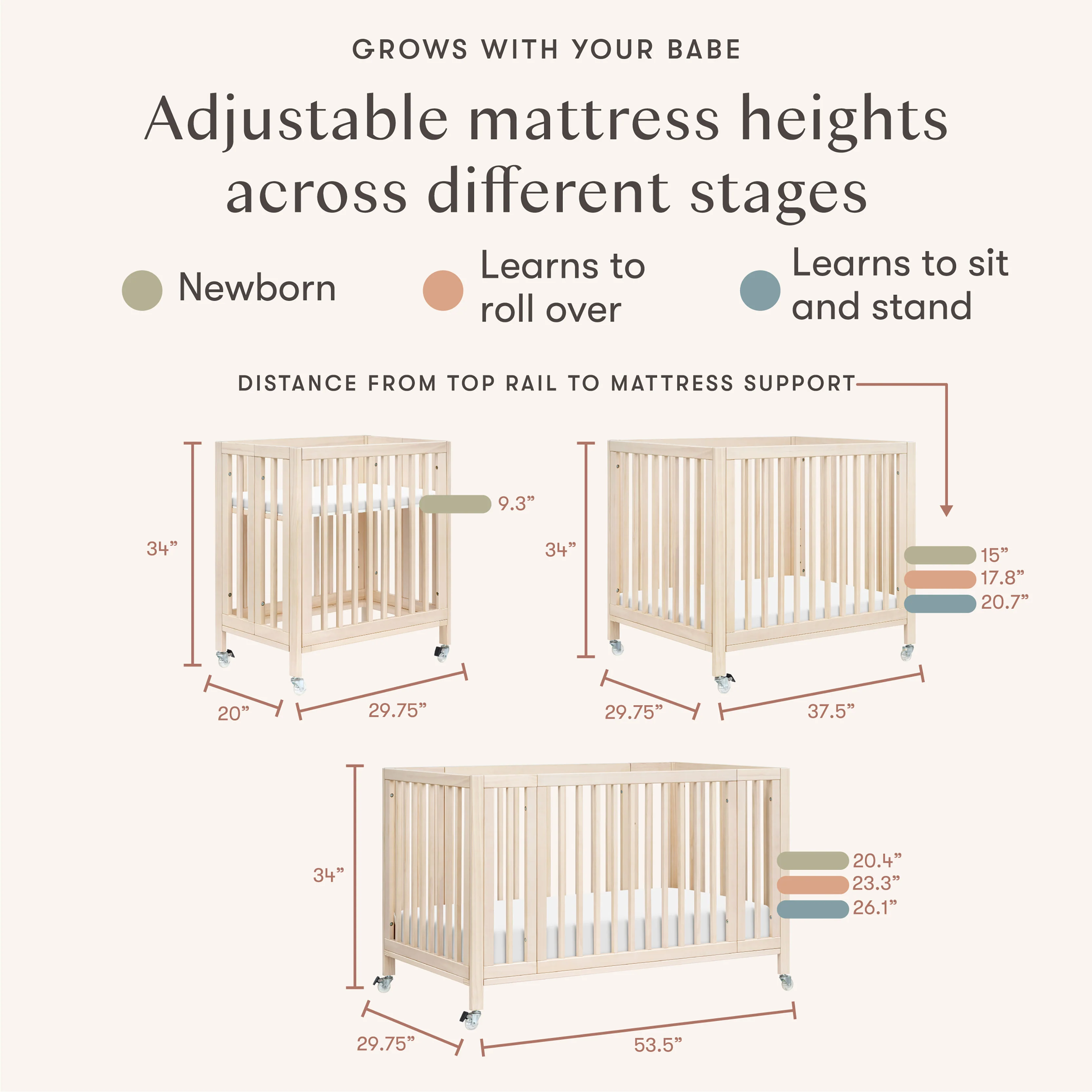 Rolli 9-in-1 Convertible All-Stages® Crib with Bassinet & Toddler Bed Conversion Kits - Image 54