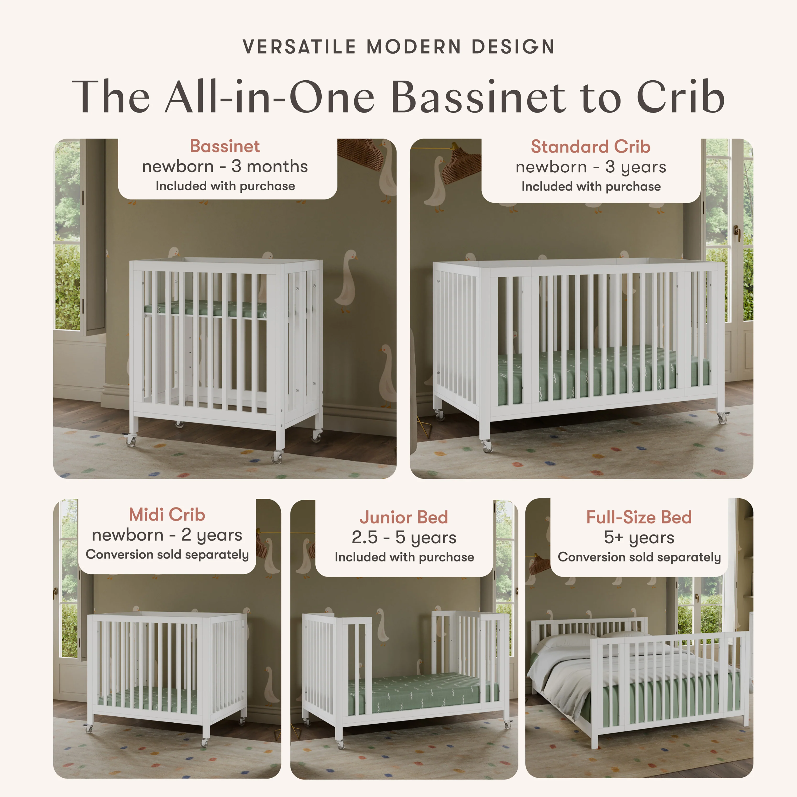 Rolli 9-in-1 Convertible All-Stages® Crib with Bassinet & Toddler Bed Conversion Kits - Image 64