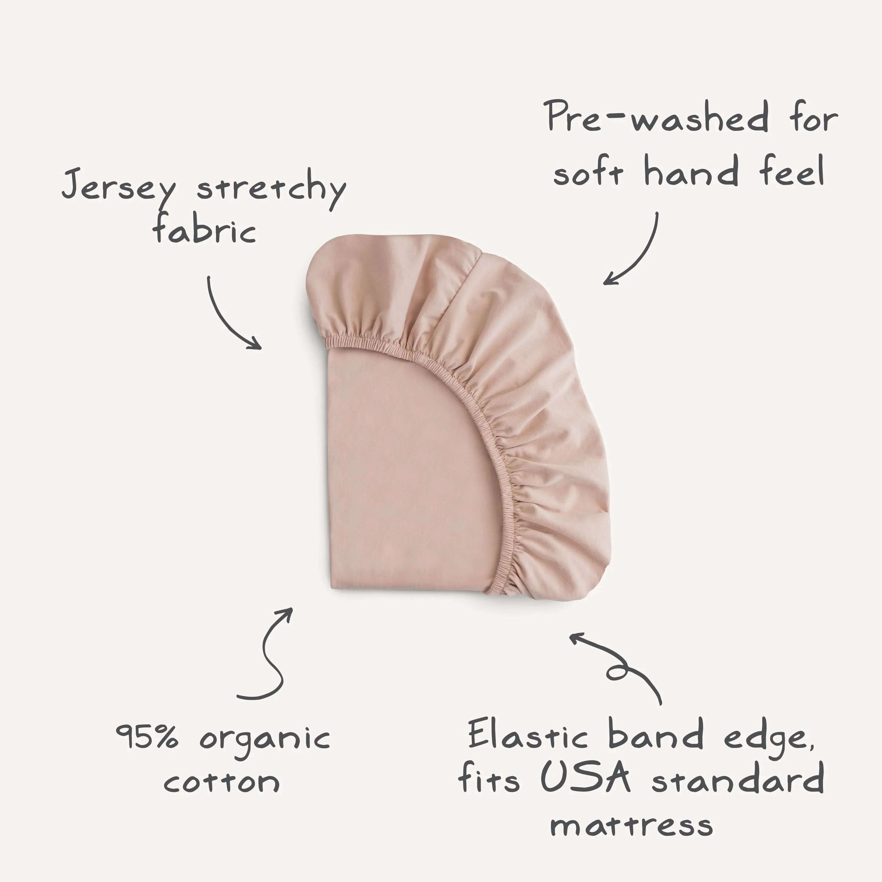 Mushie Stretchy Organic Crib Sheet - Image 6