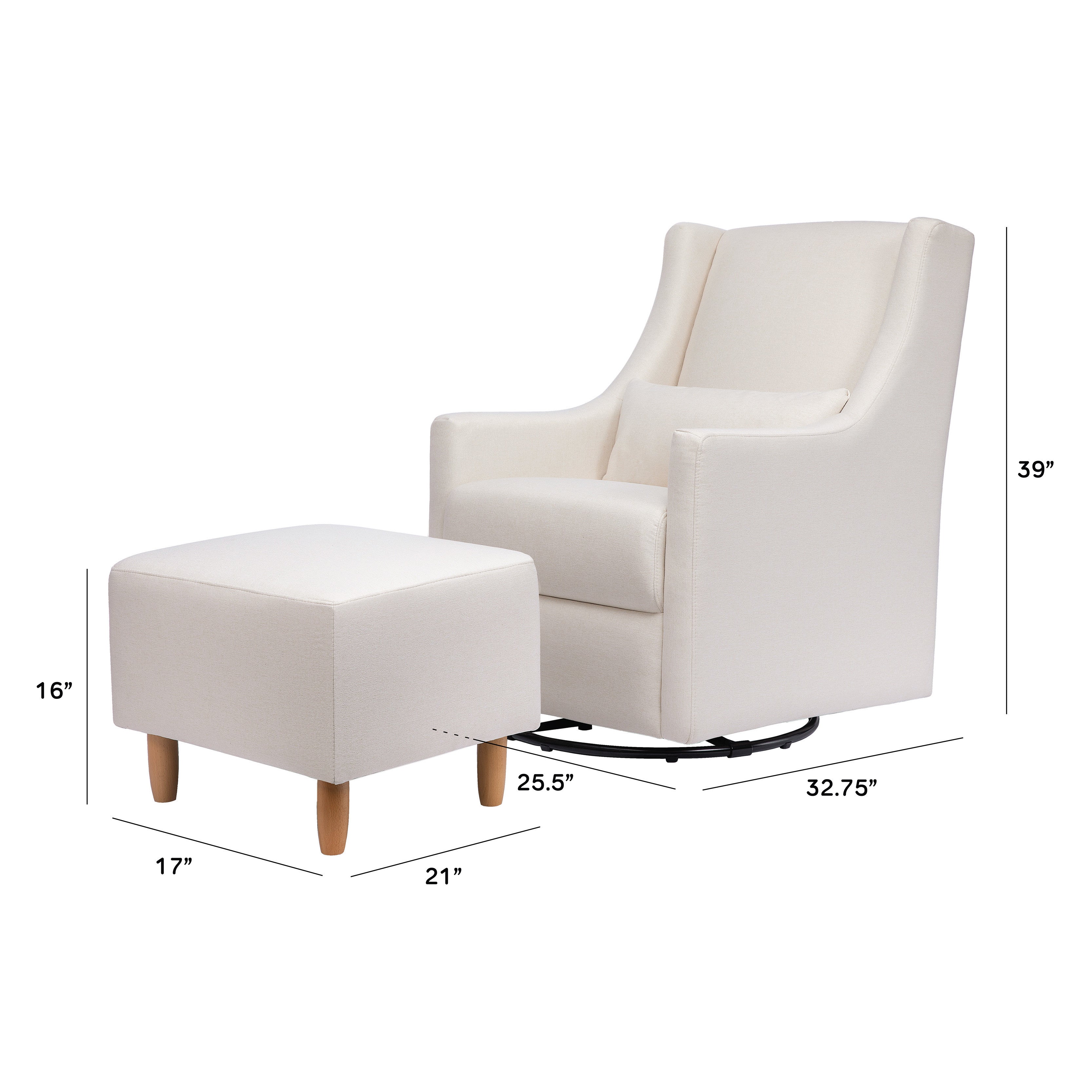 Toco Swivel Glider and Ottoman in Eco-Performance Fabric | Water Repellent & Stain Resistant - Image 11