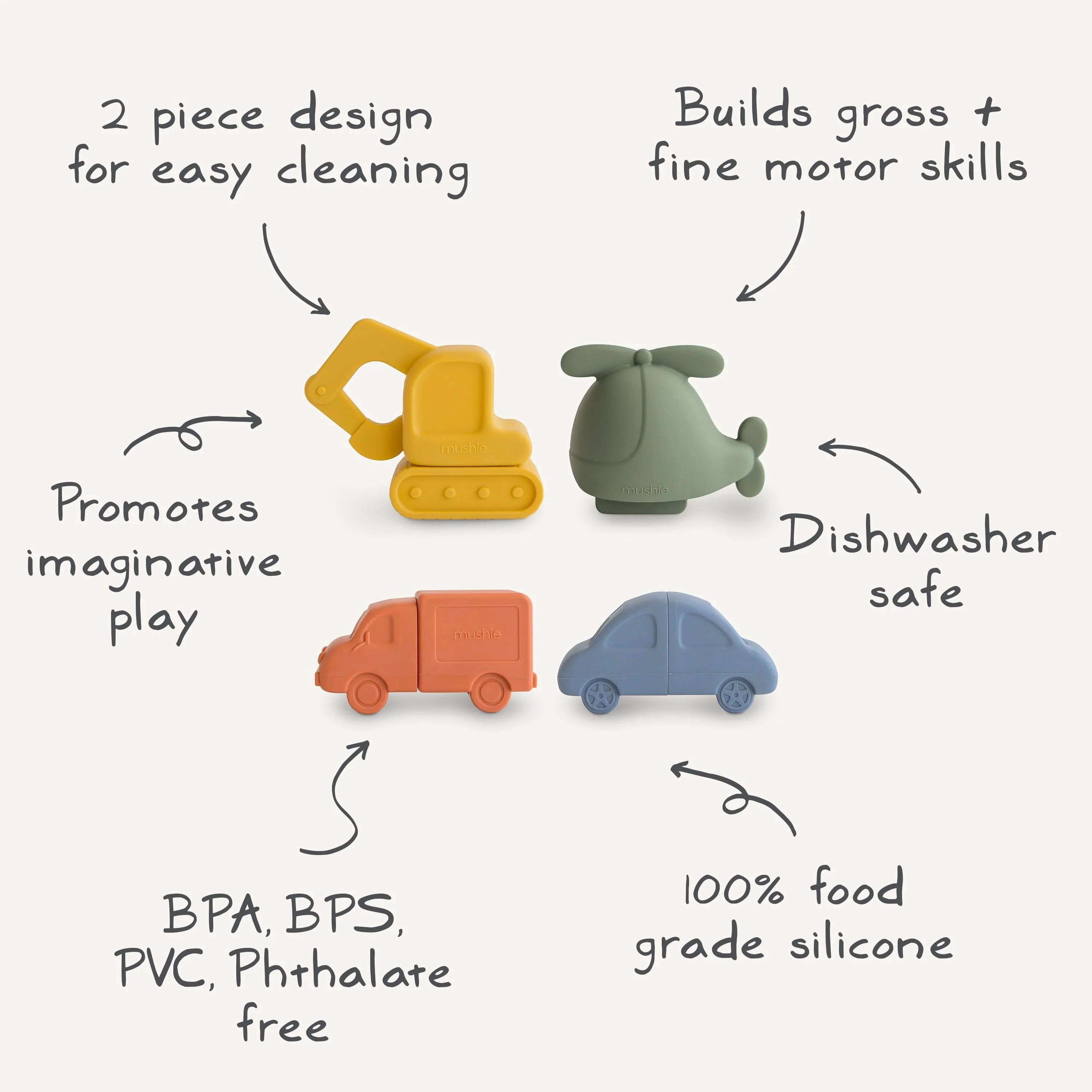 Mushie Vehicles Mold Free Bath Play Set - Image 8