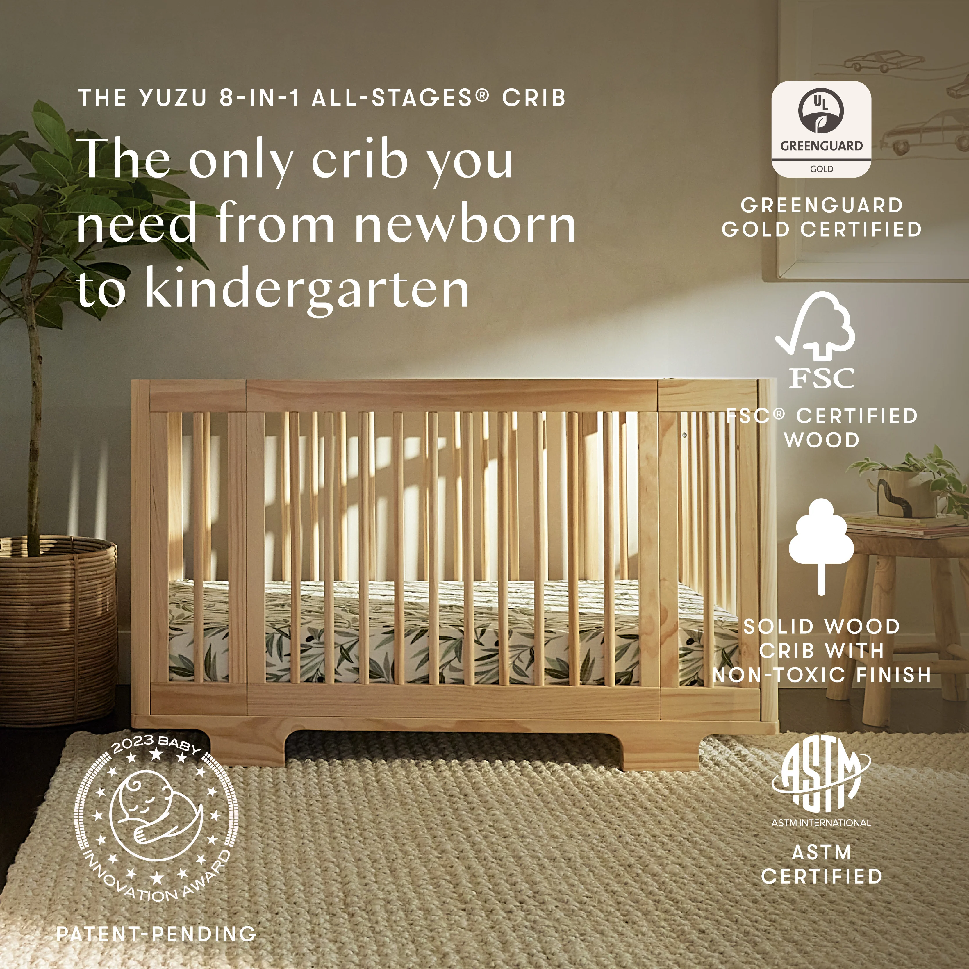 Yuzu 8-in-1 Convertible Crib with All-Stages® Conversion Kits - Image 3
